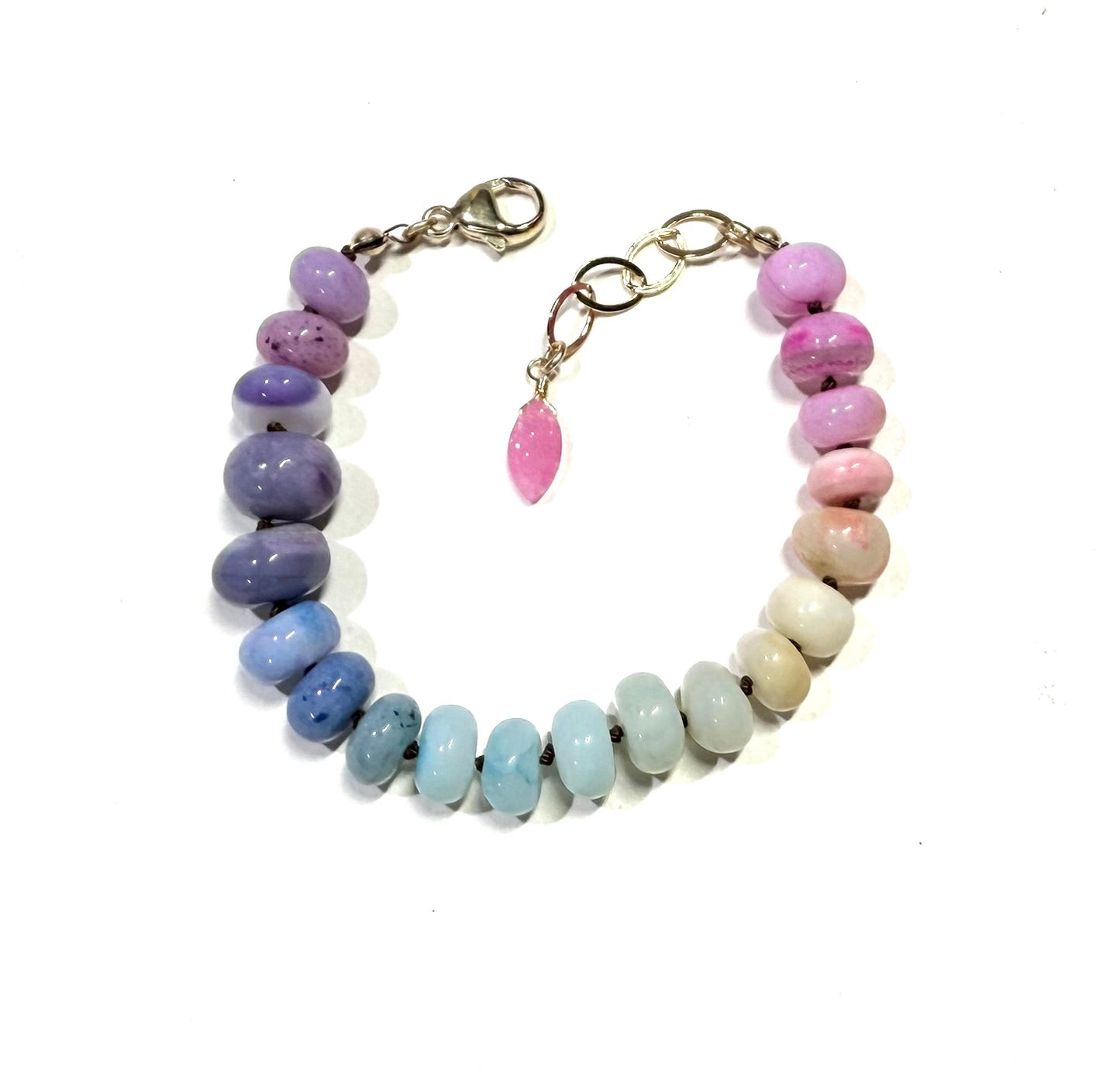 Rainbow Opal silk knotted bracelets