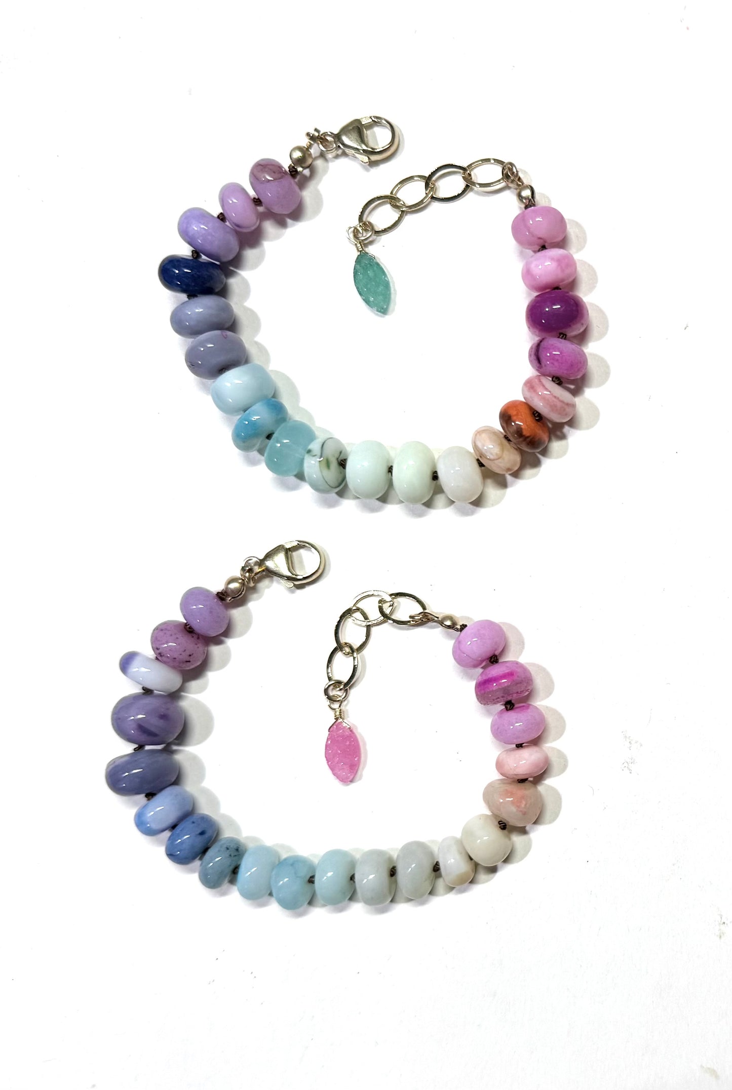 Rainbow Opal silk knotted bracelets