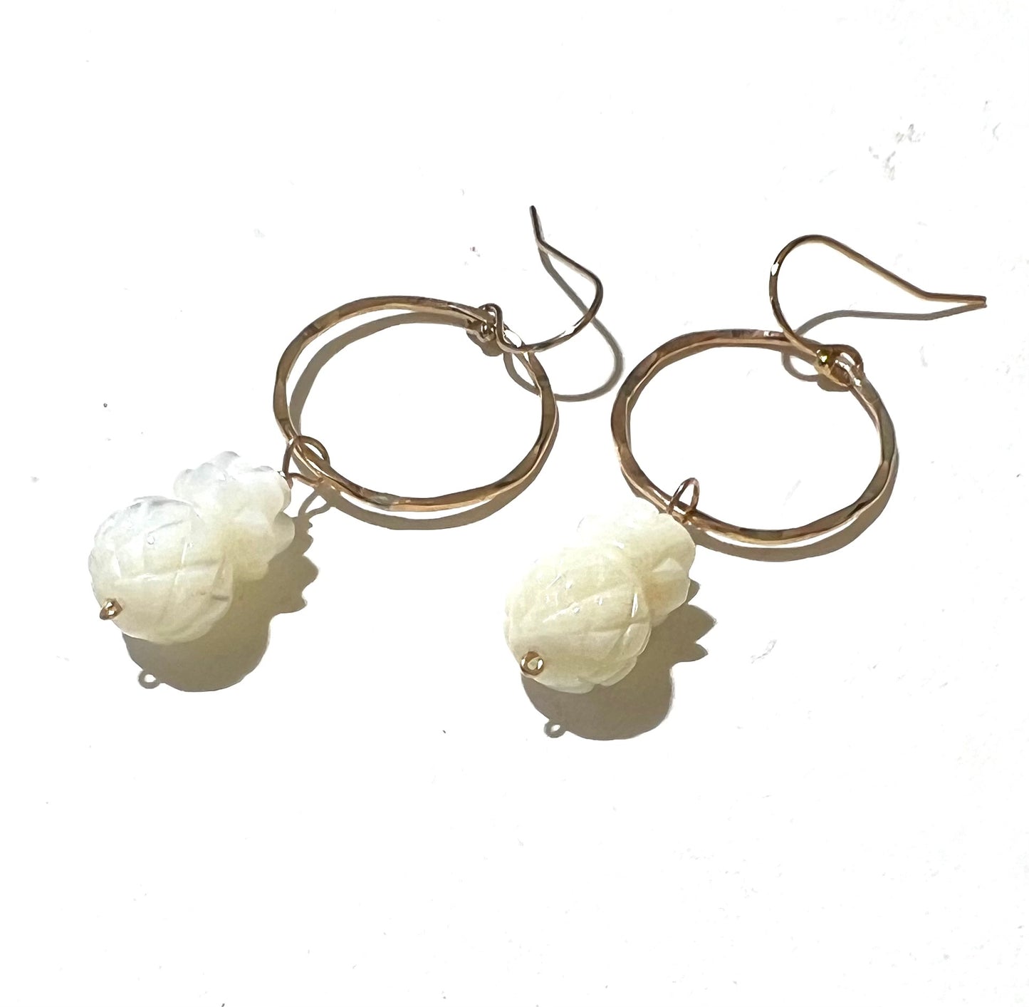 Mother of Pearl Pineapple hoop earrings