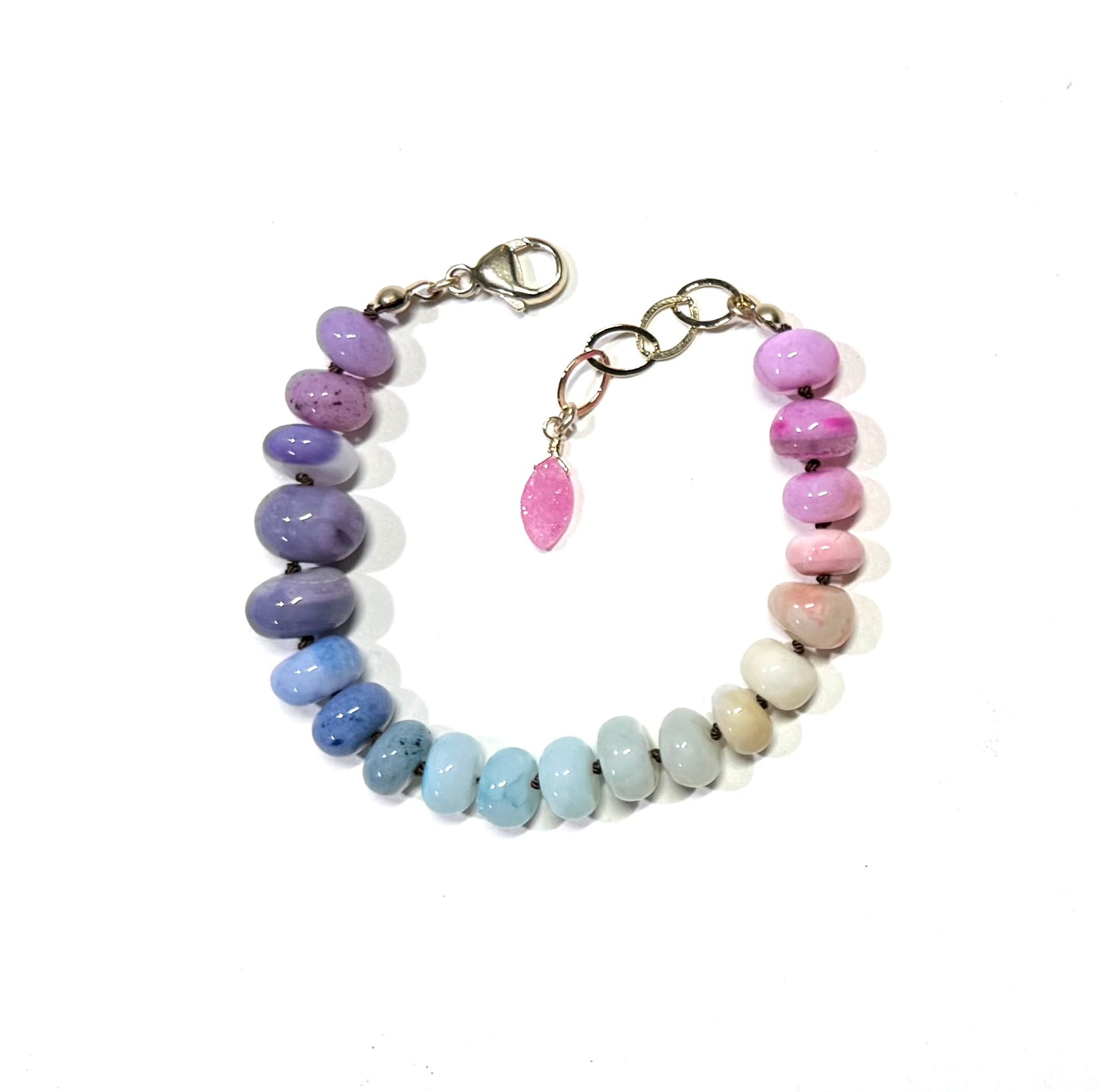 Rainbow Opal silk knotted bracelets