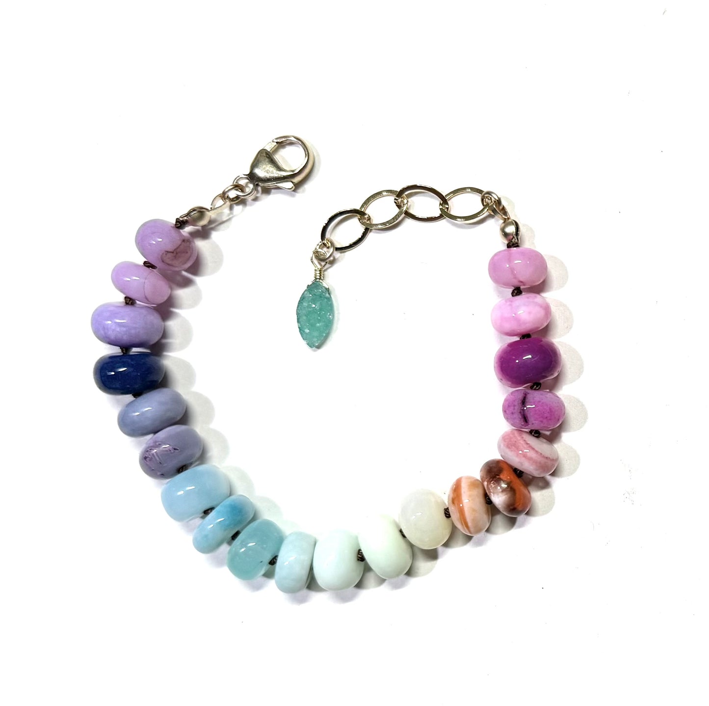 Rainbow Opal silk knotted bracelets