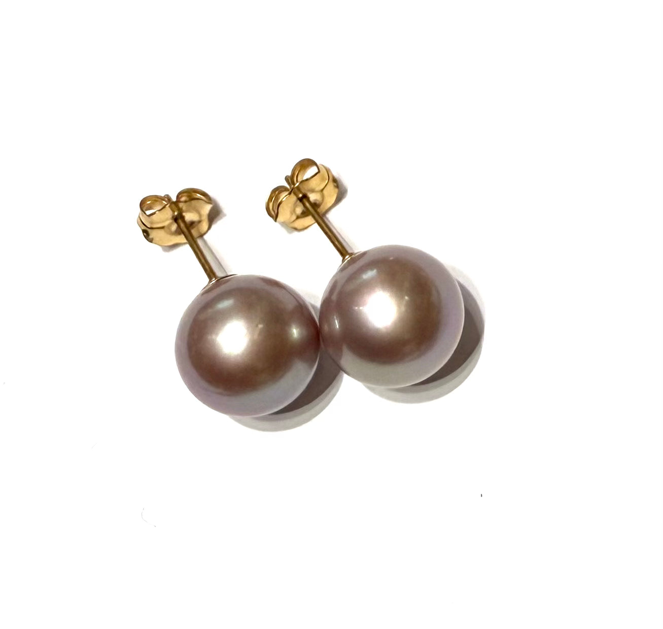 Pink Edison pearl stud earrings