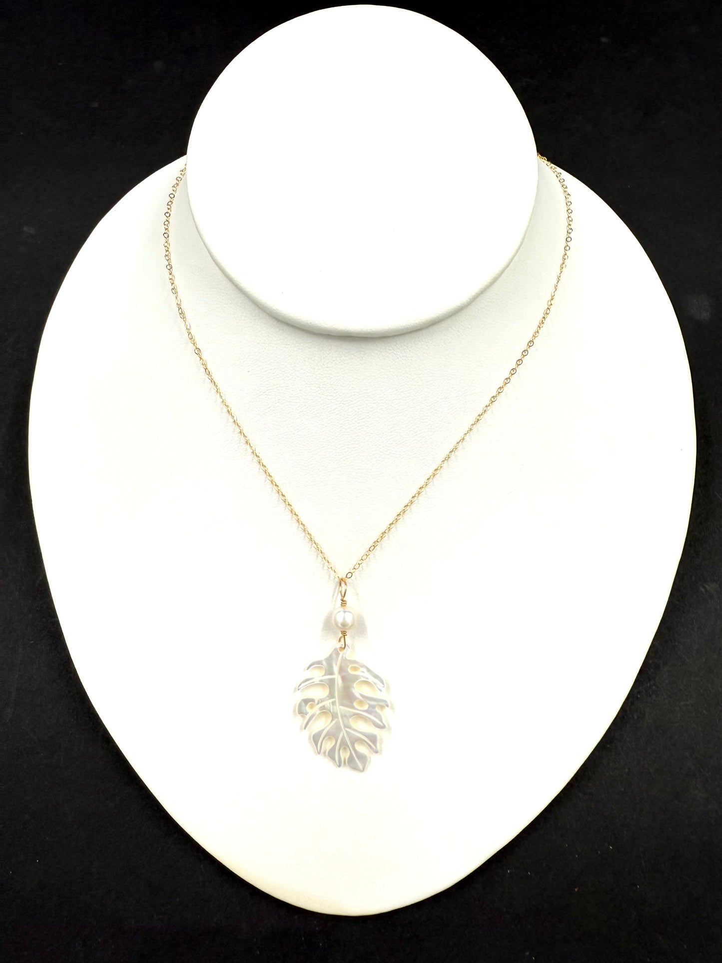 Monstera leaf earrings and necklace