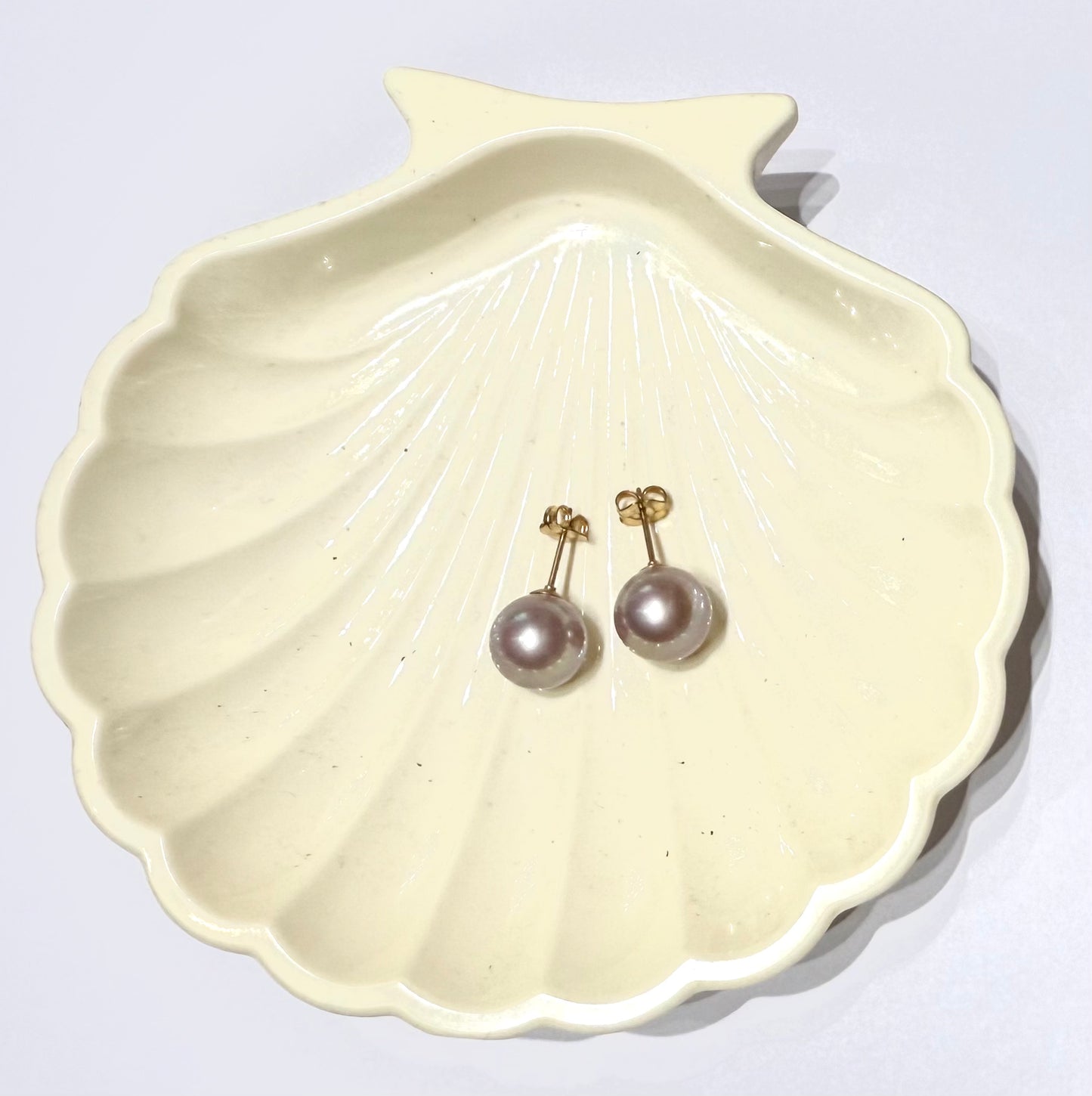 Pink Edison pearl stud earrings