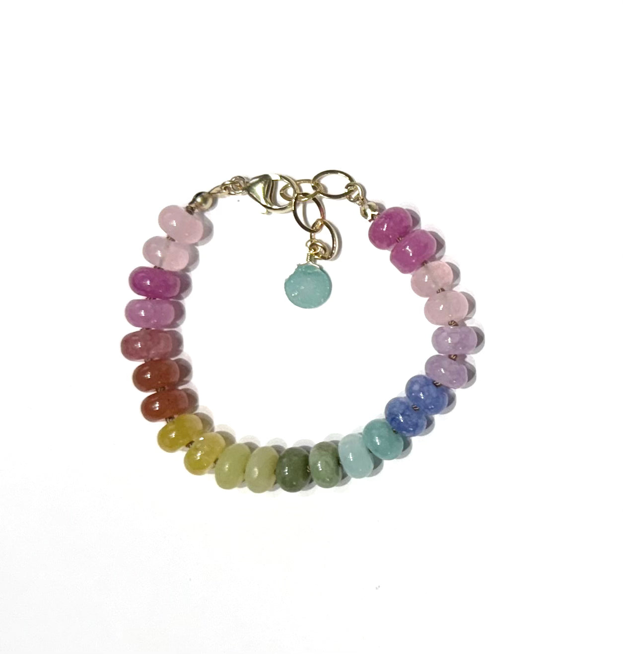 Rainbow gemstone silk knotted bracelet