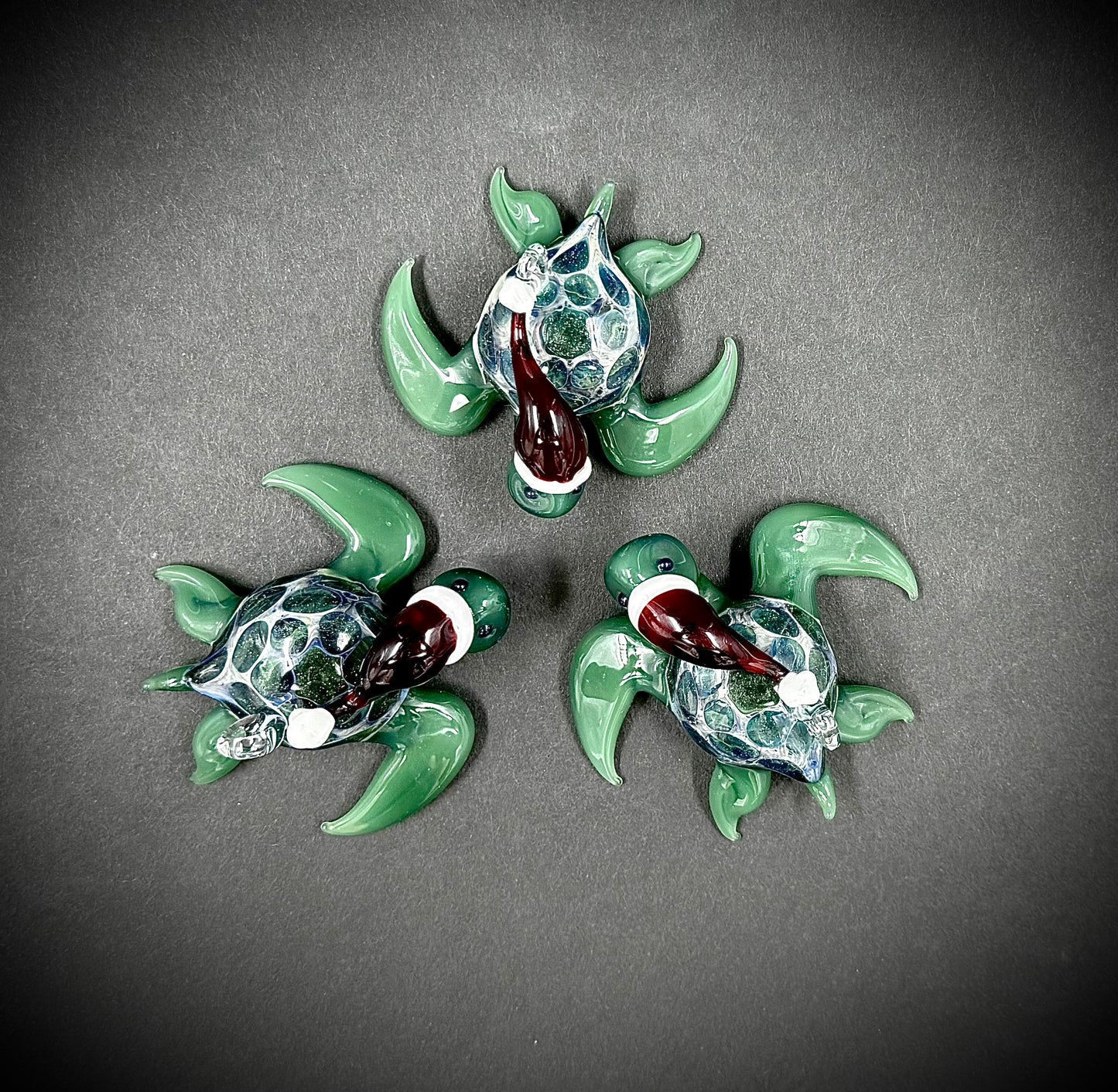 2025 Hawaiian Santa Turtle glass ornament