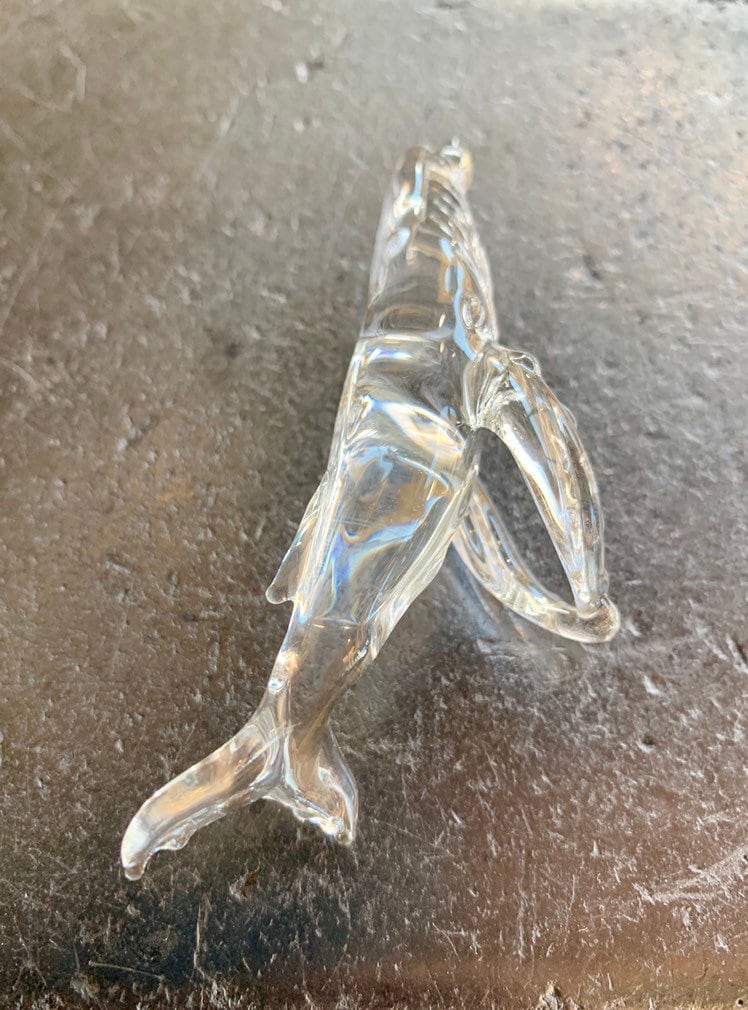 Humpback whale glass pendant