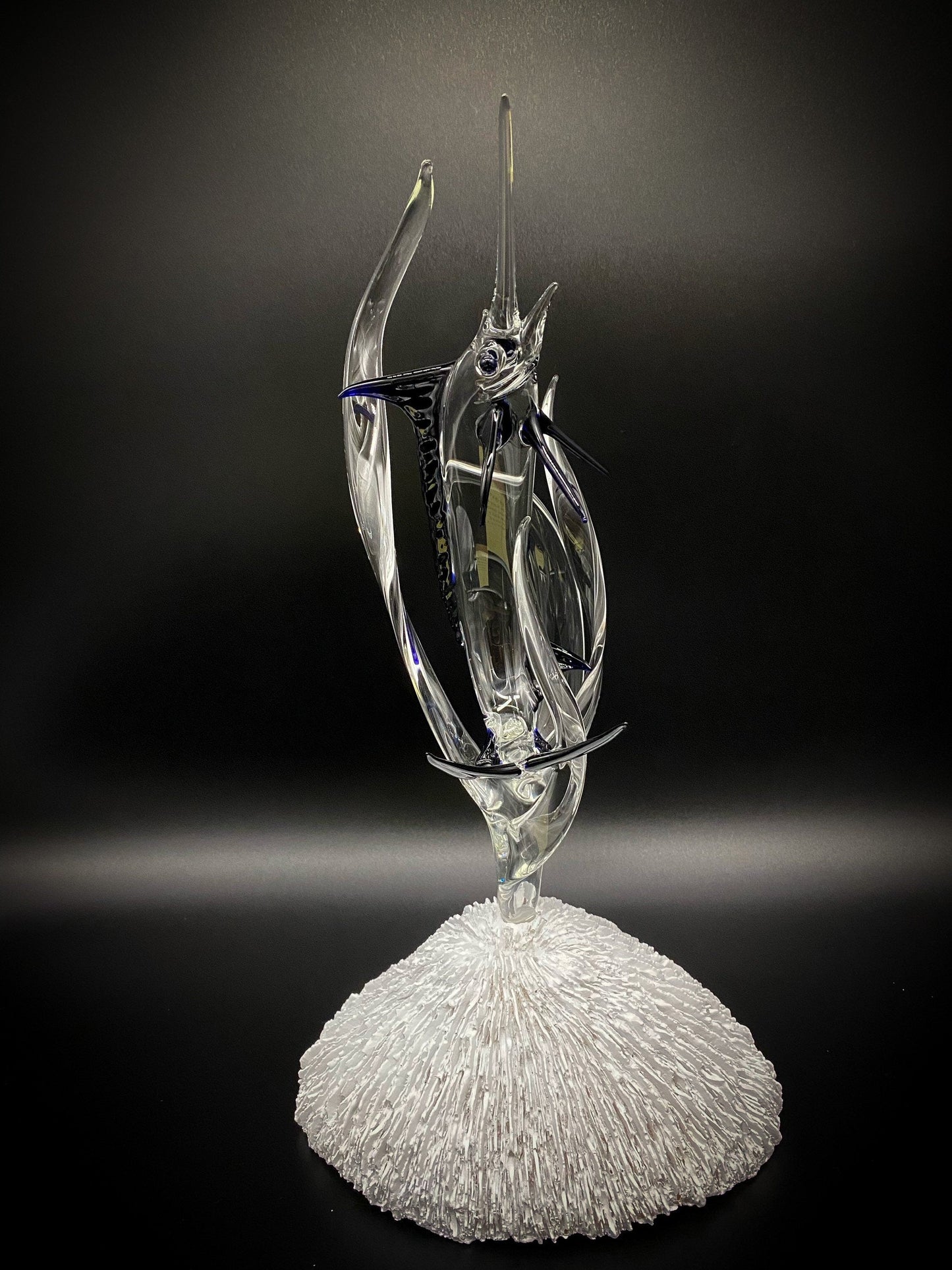 Marlin in a cage Glass Sculpture