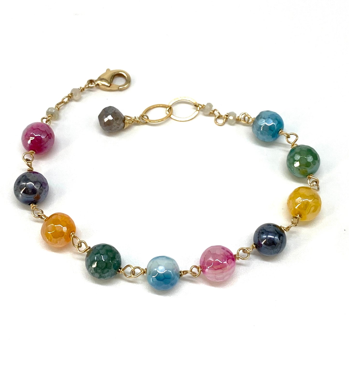 Mystic rainbow agate bracelet