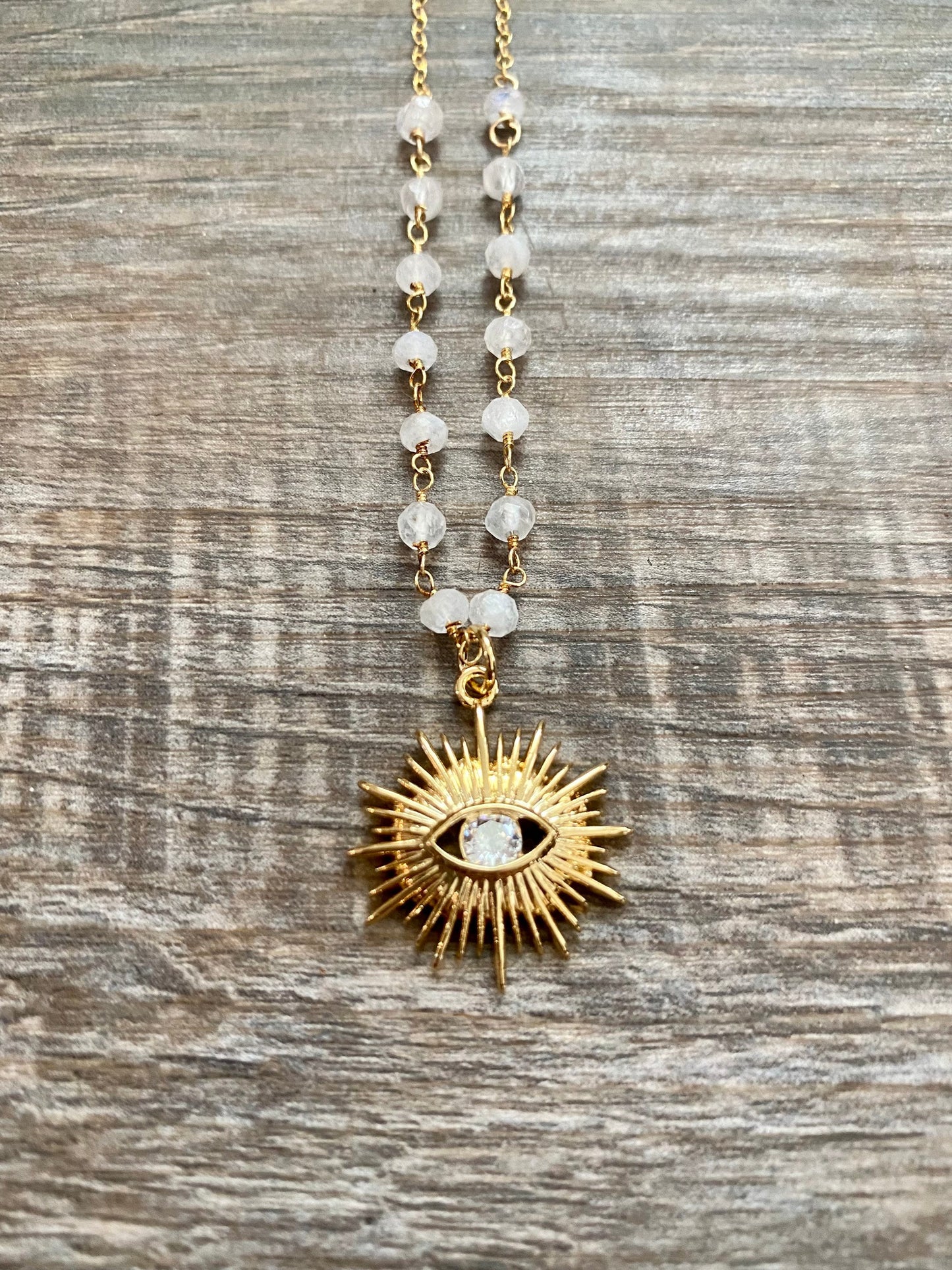 Evil eye earrings and necklace