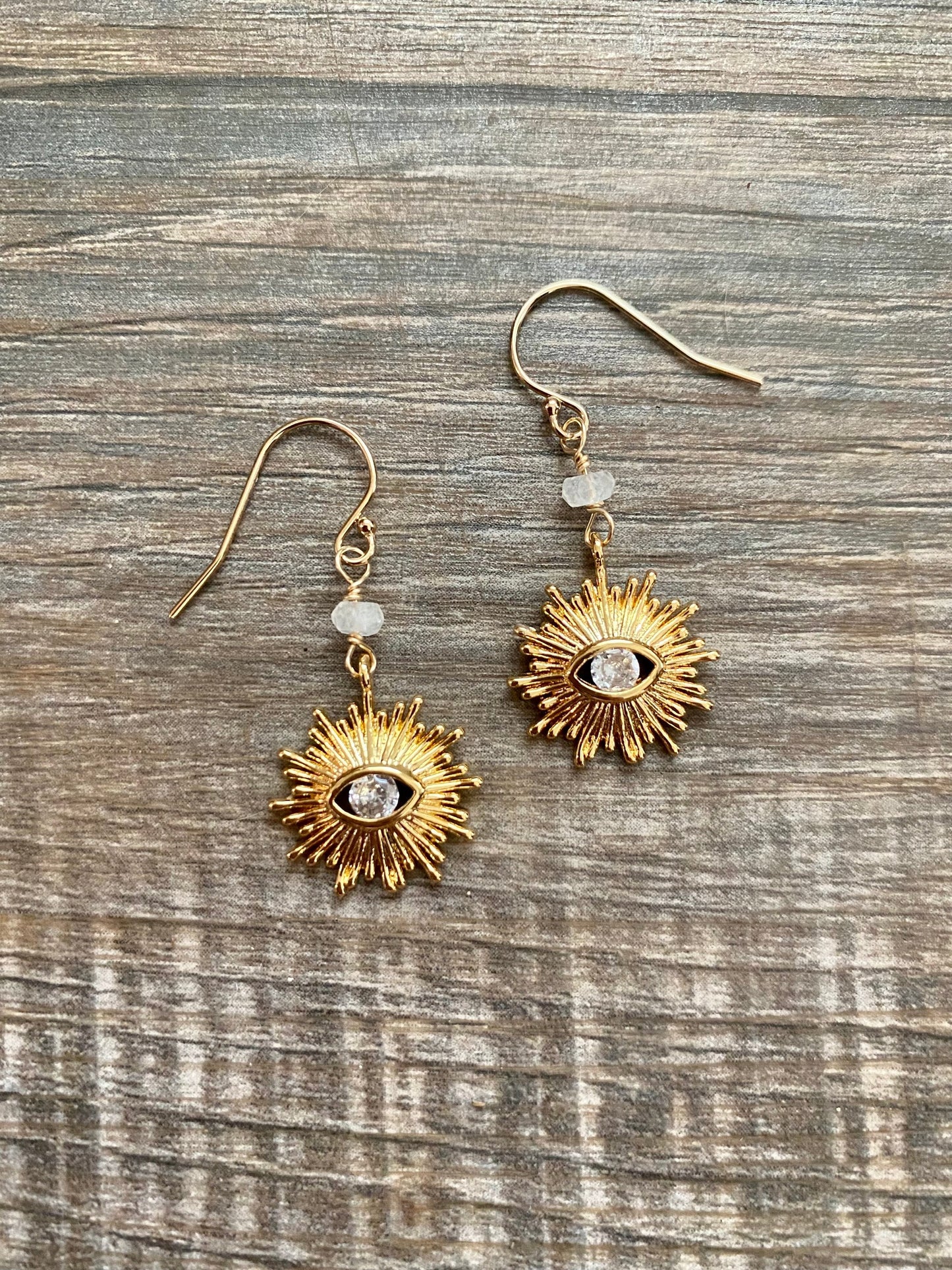 Evil eye earrings and necklace