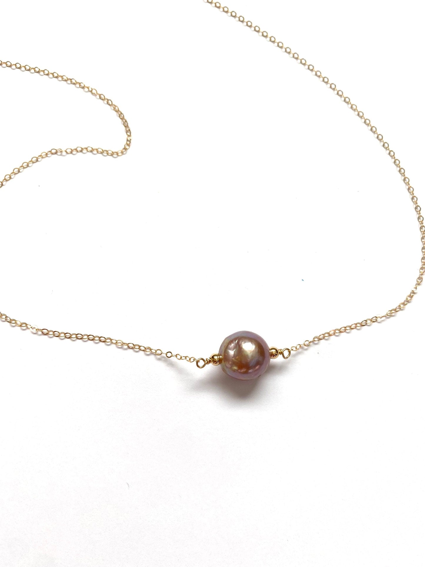 Tahitian or Edison single pearl necklace