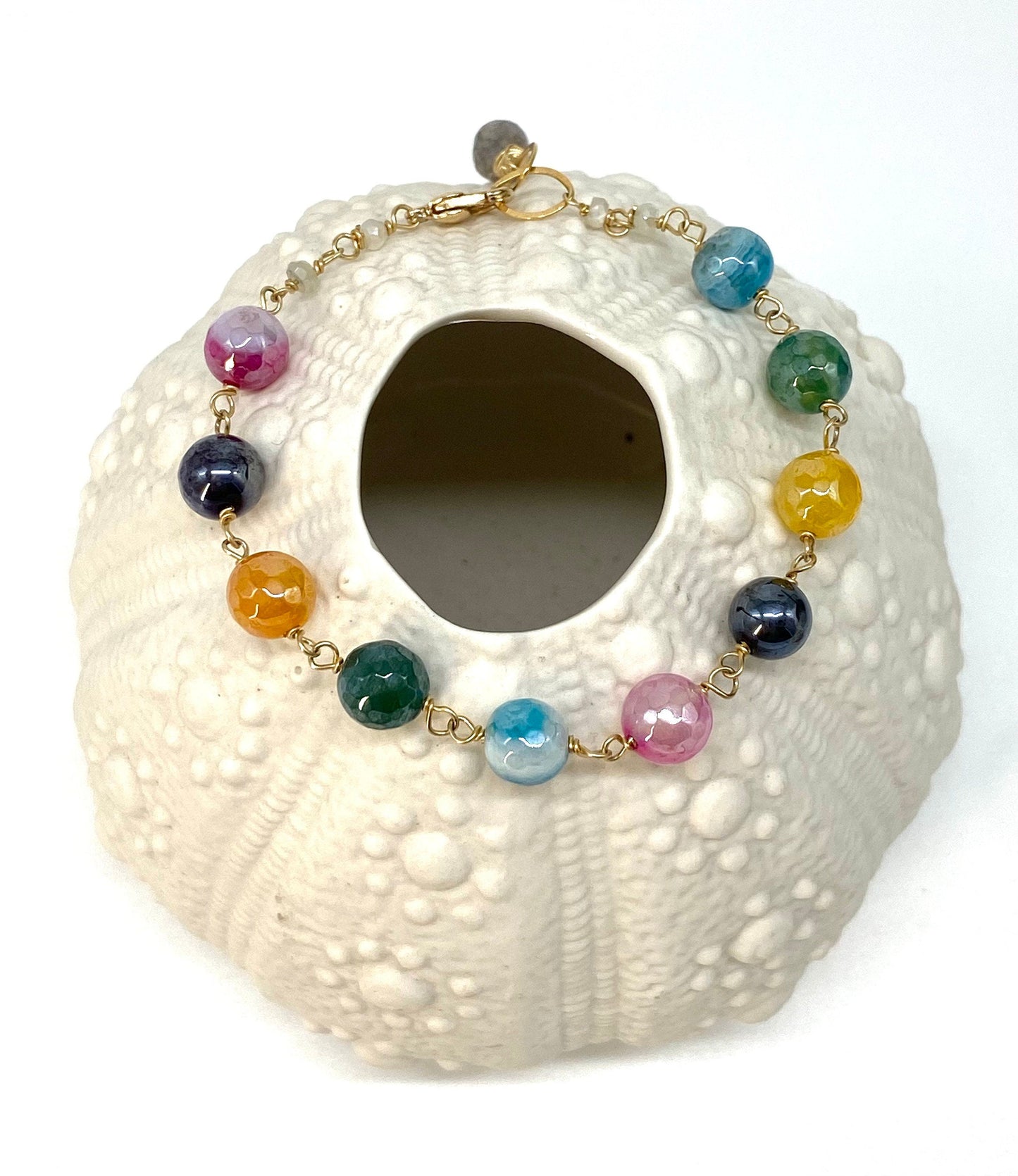 Mystic rainbow agate bracelet