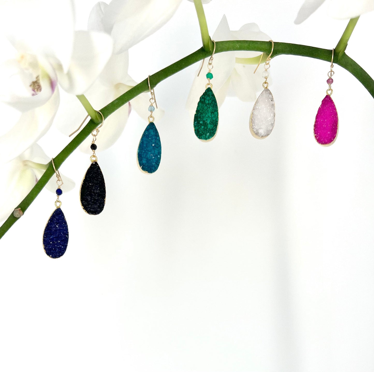 Aqua Druzy earrings