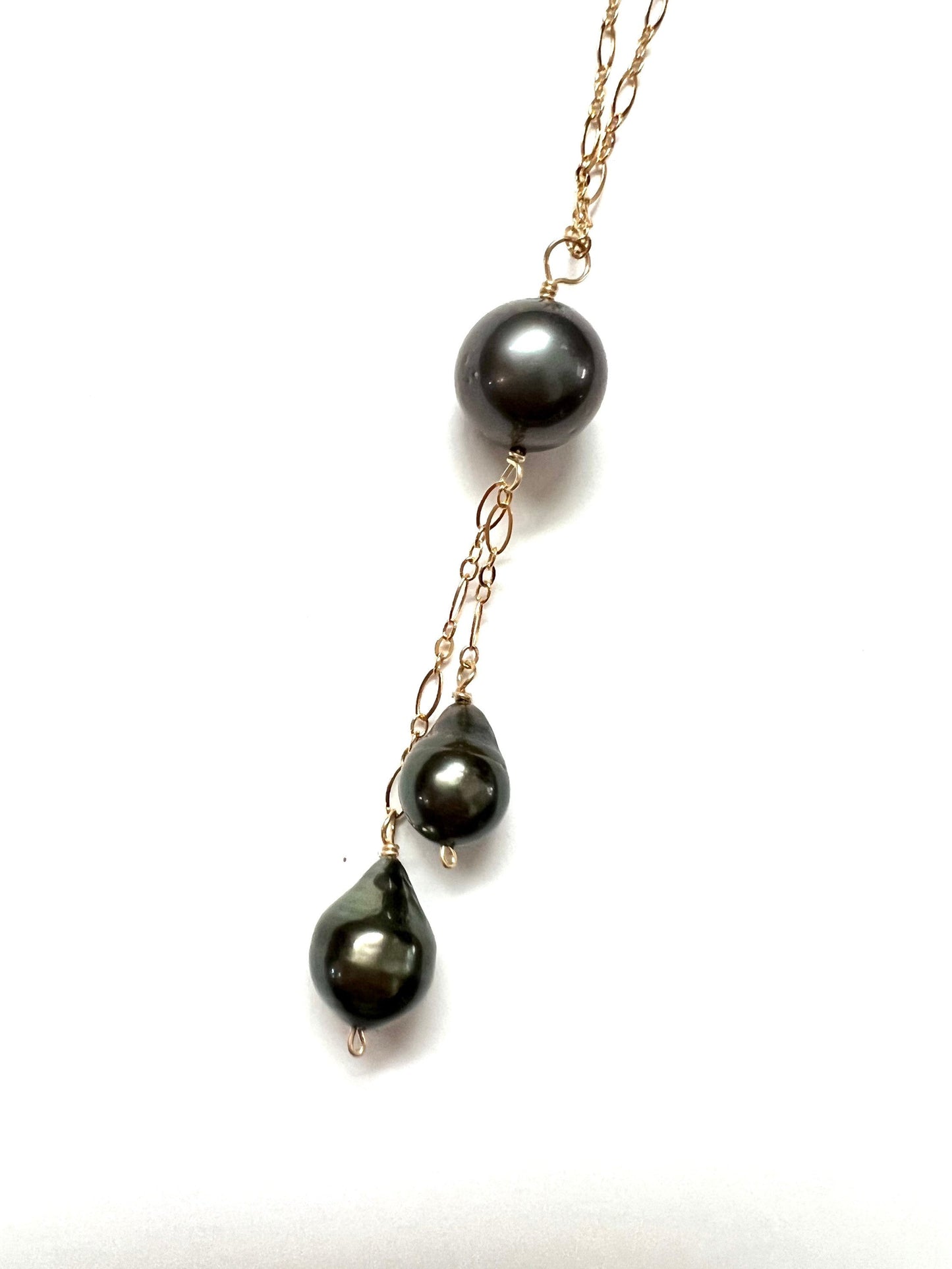 Tahitian pearl lariat necklace