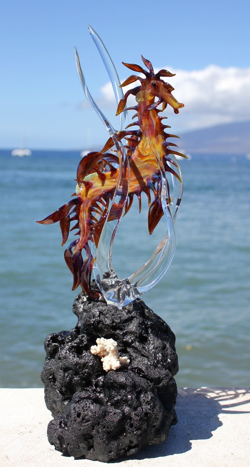 Leafy Sea Dragon glass sculpture