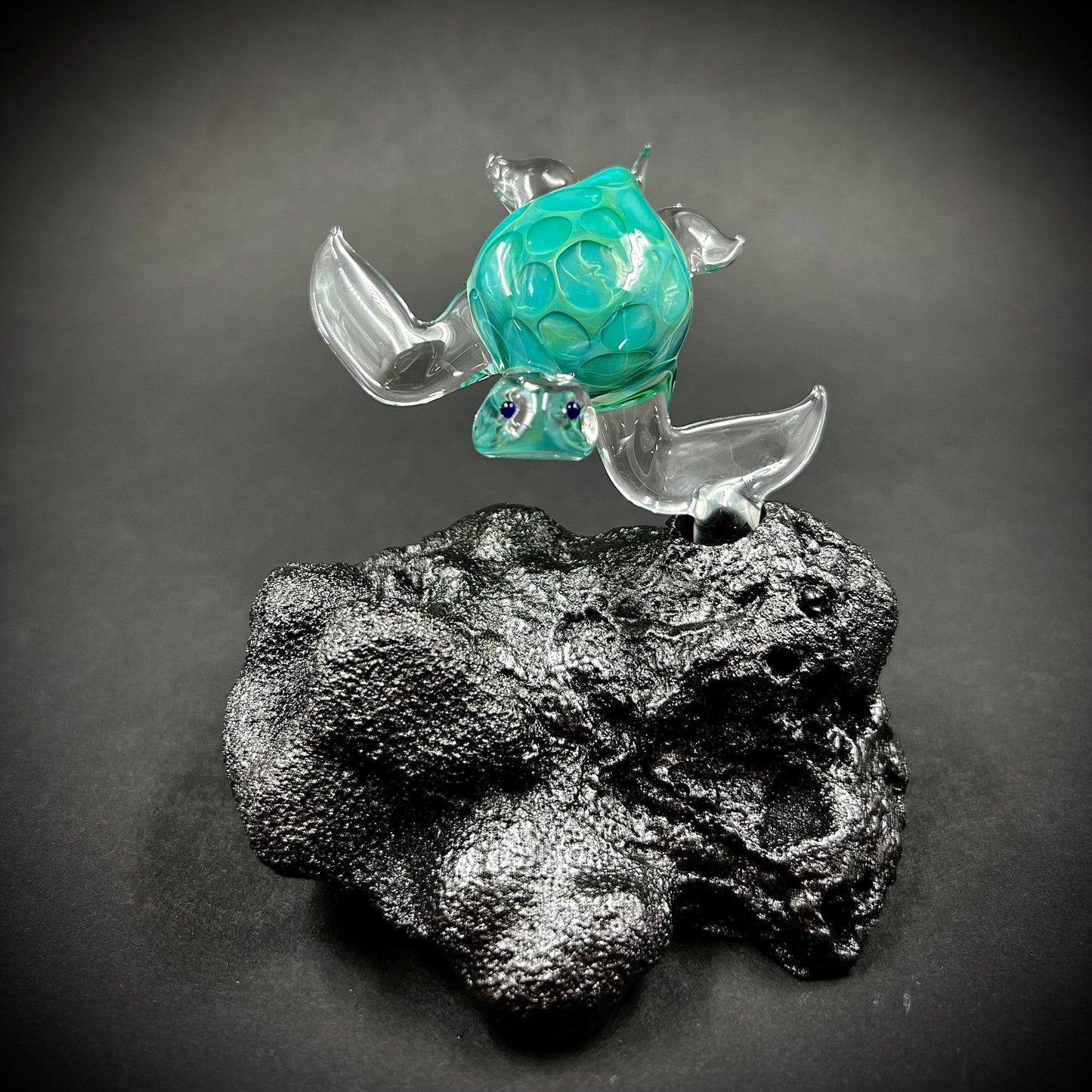 Aqua Glass Sea Turtle fin mount