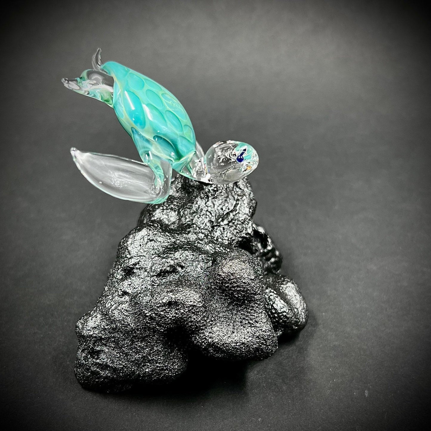 Aqua Glass Sea Turtle fin mount