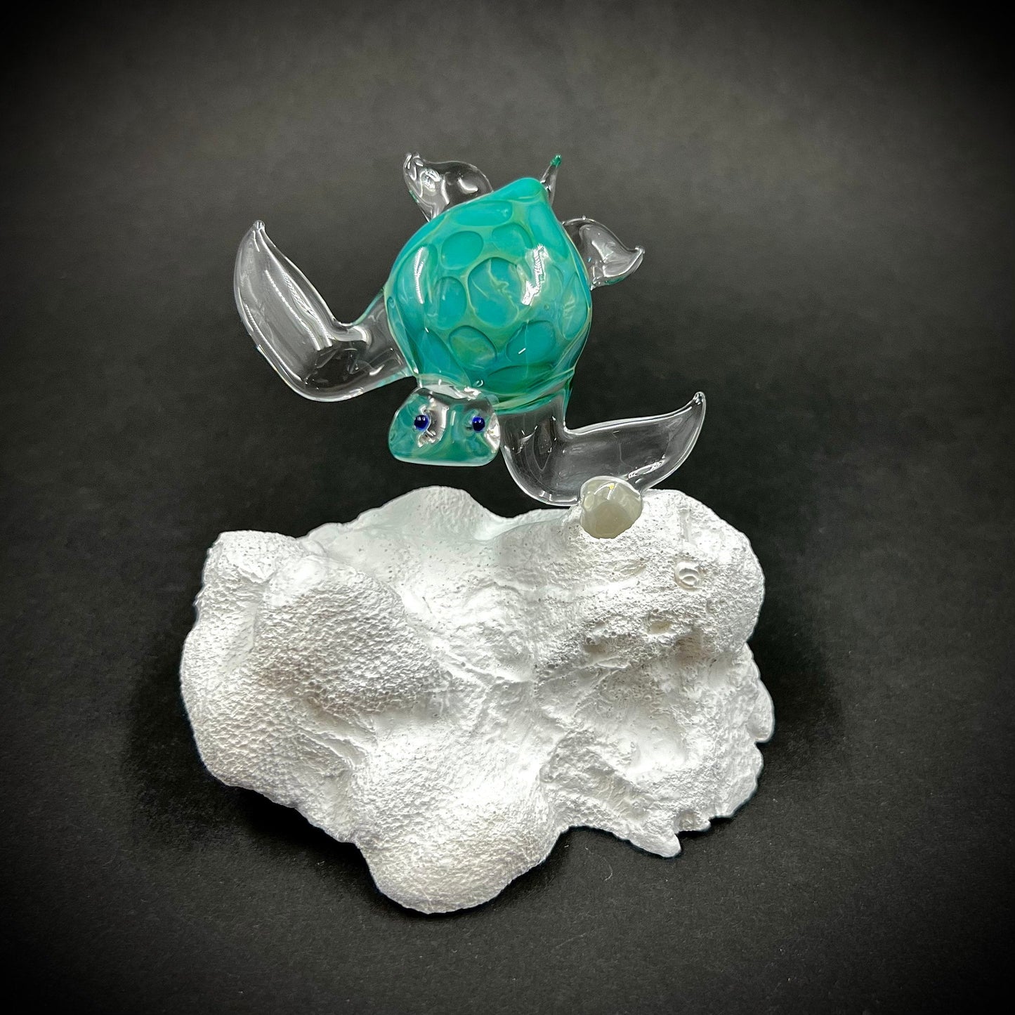 Aqua Glass Sea Turtle fin mount