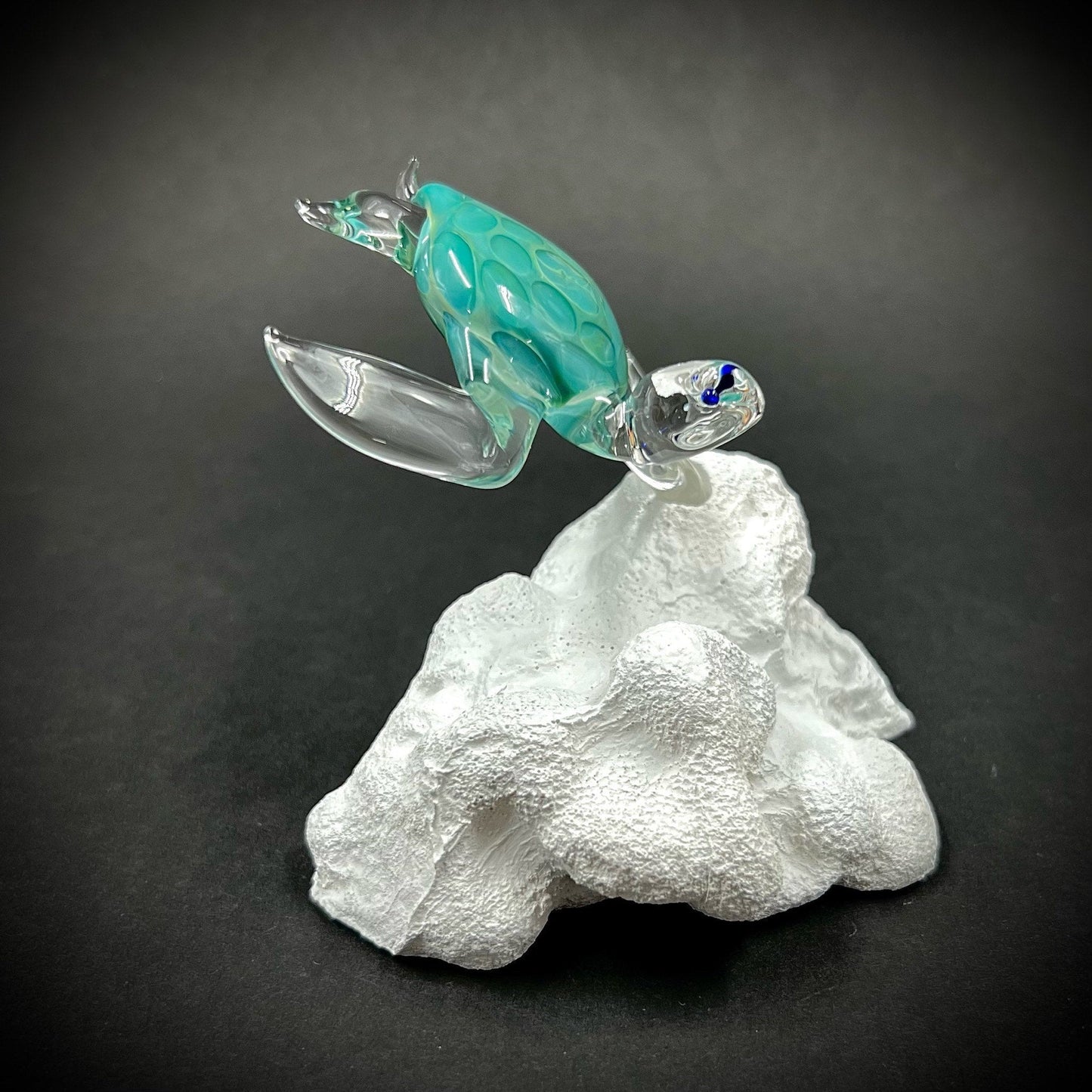 Aqua Glass Sea Turtle fin mount