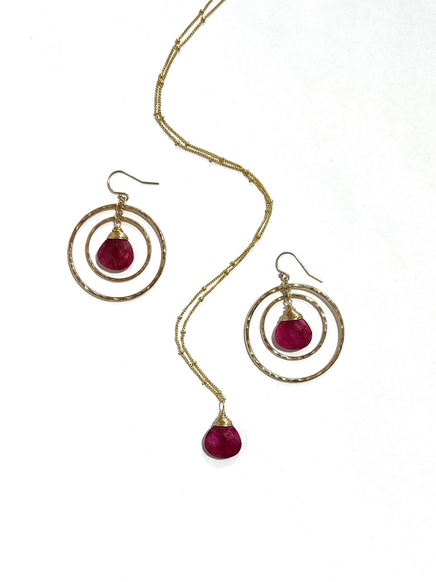 Ruby double hoops earrings
