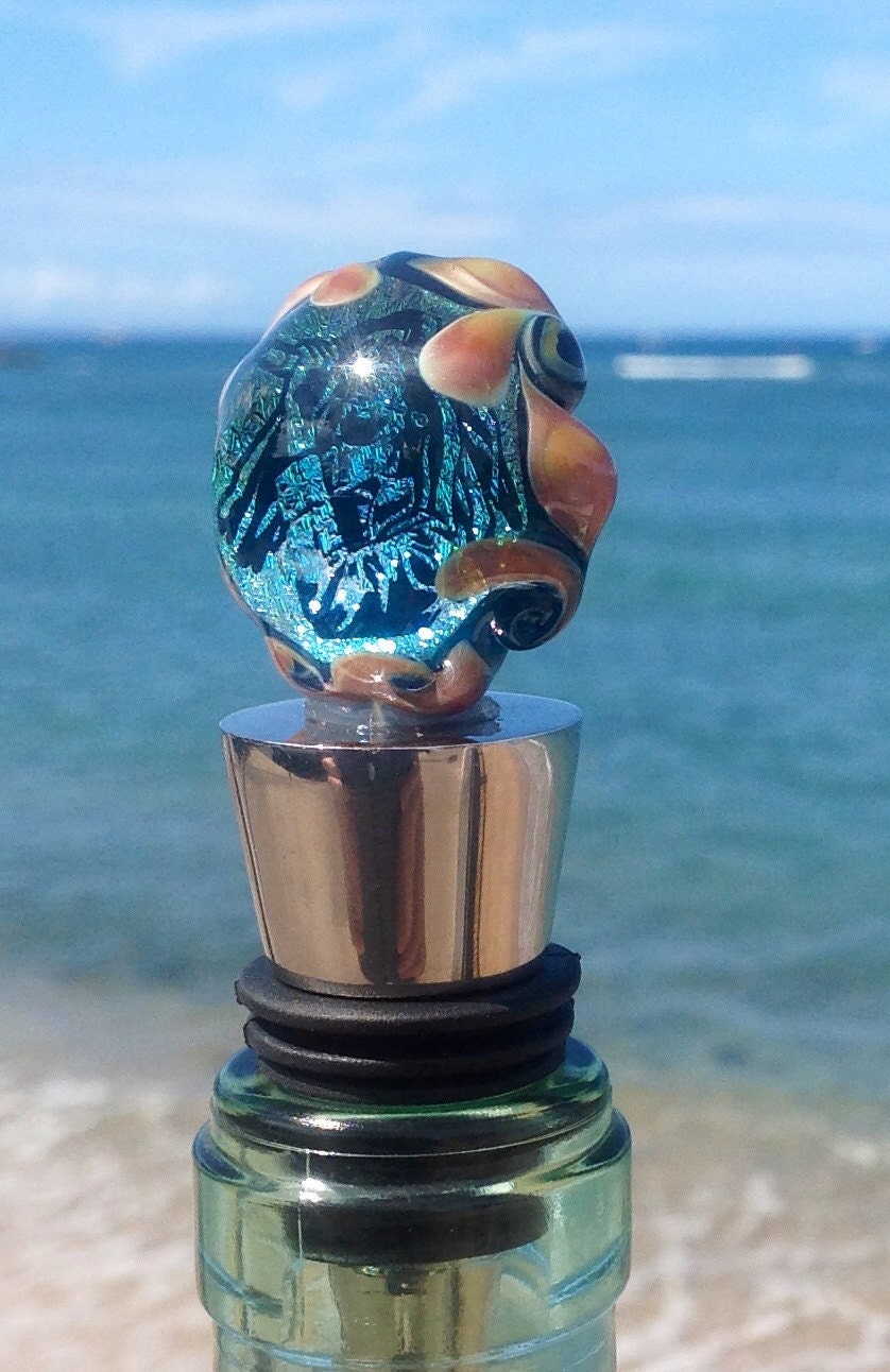 Dichroic Glass Bob Marley Wine-stopper