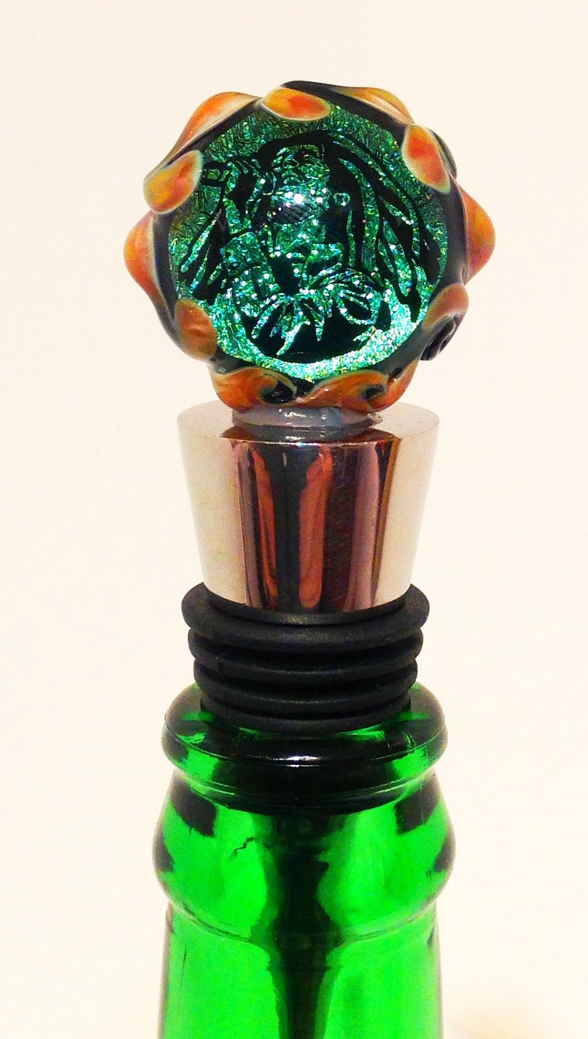 Dichroic Glass Bob Marley Wine-stopper