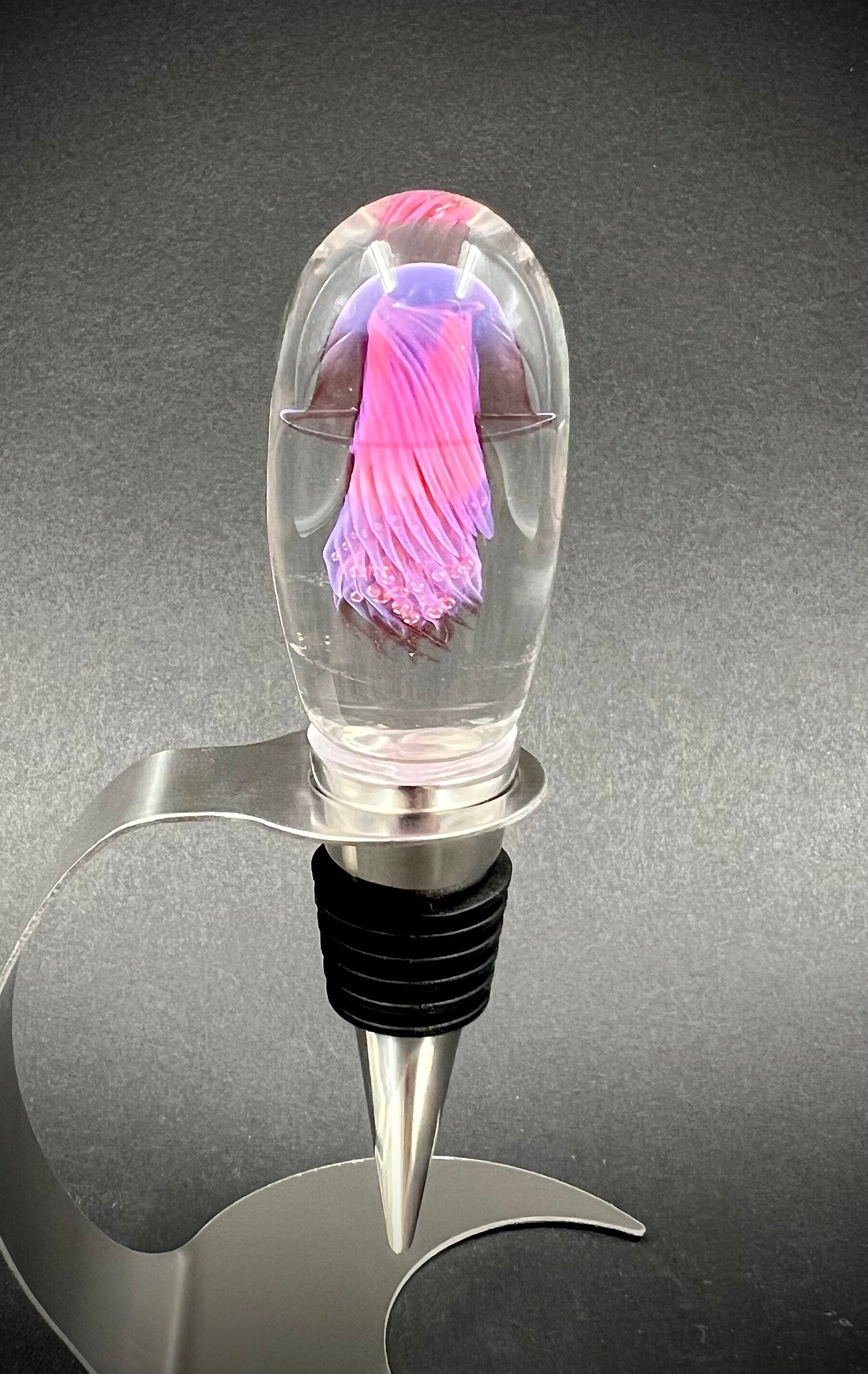 Pink Jellyfish Bottle Stopper