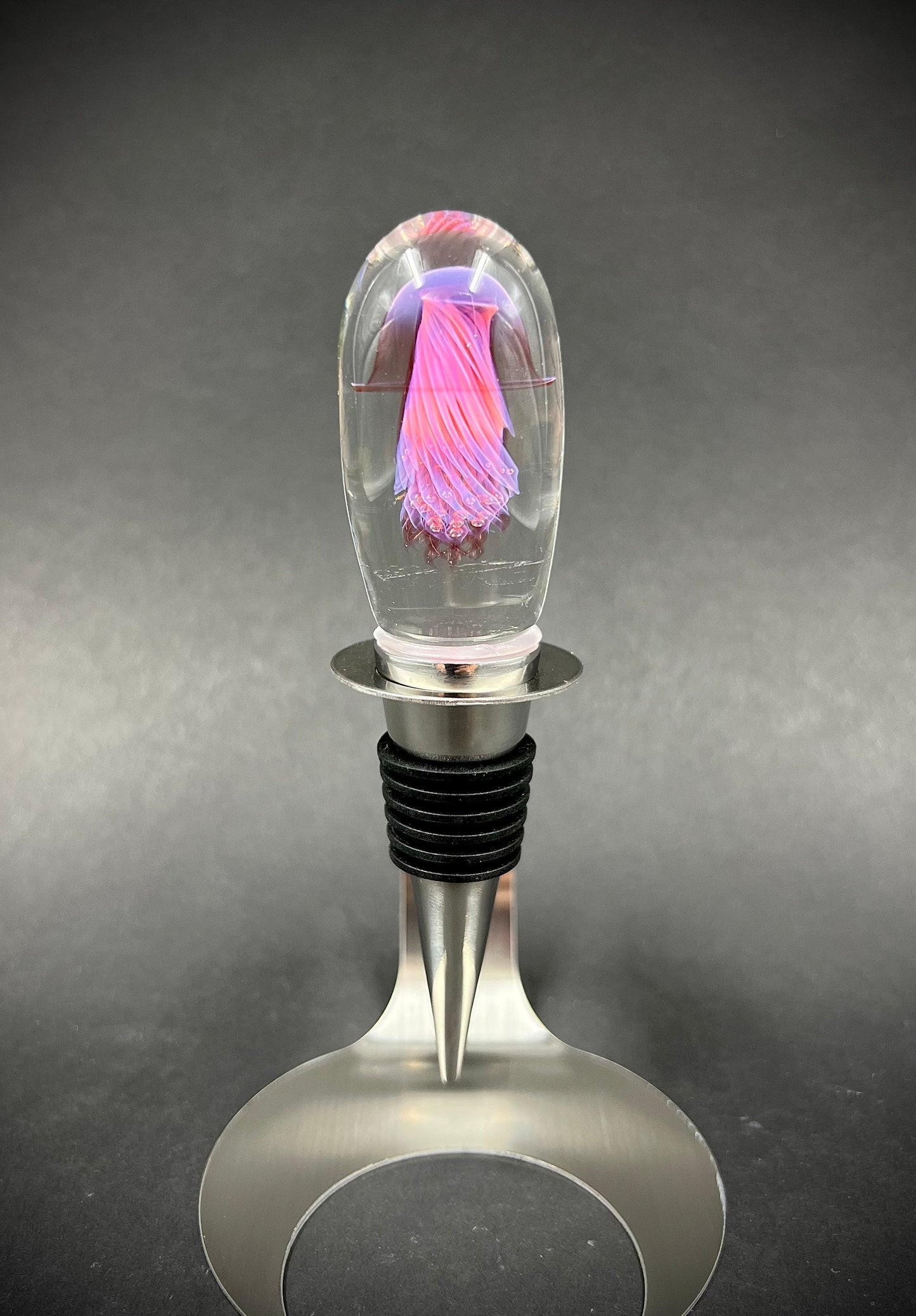 Pink Jellyfish Bottle Stopper
