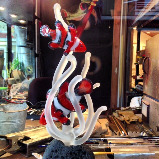 Clown Fish glass sculpture