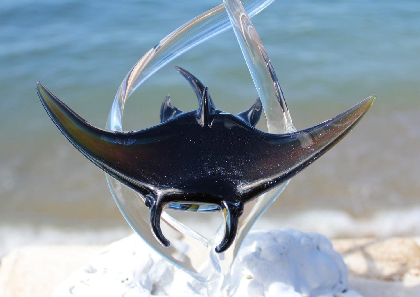 Manta Ray glass sculpture
