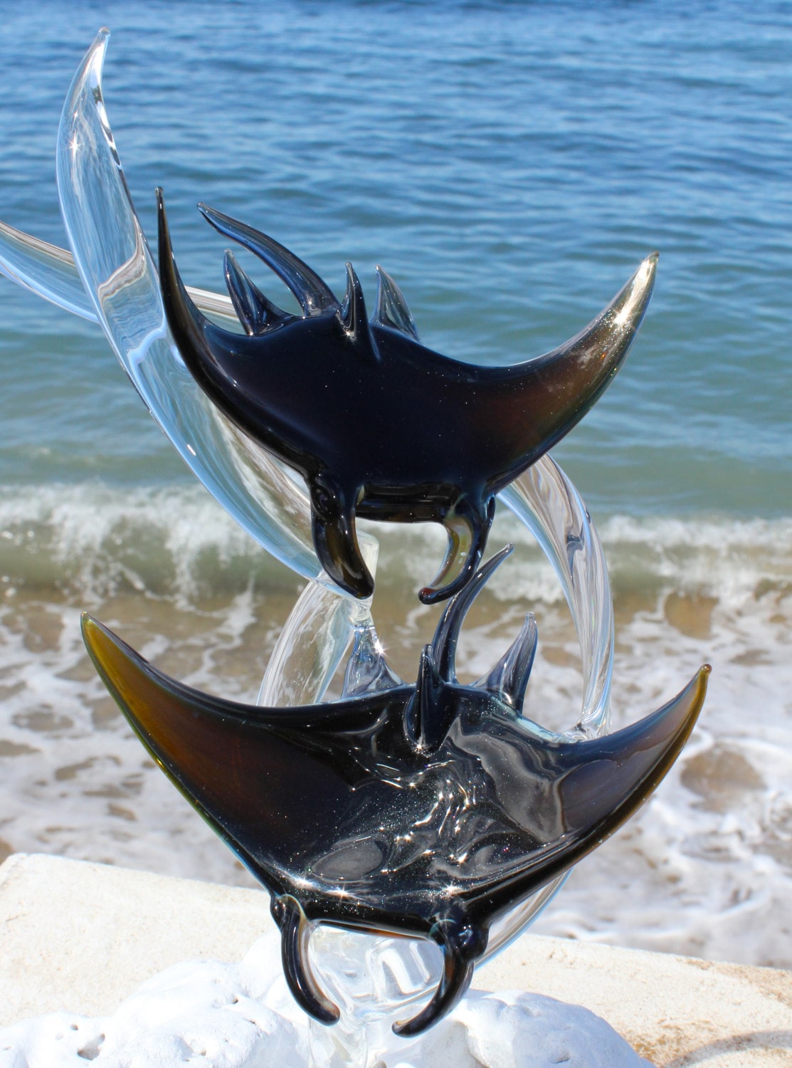 Manta Ray glass sculpture