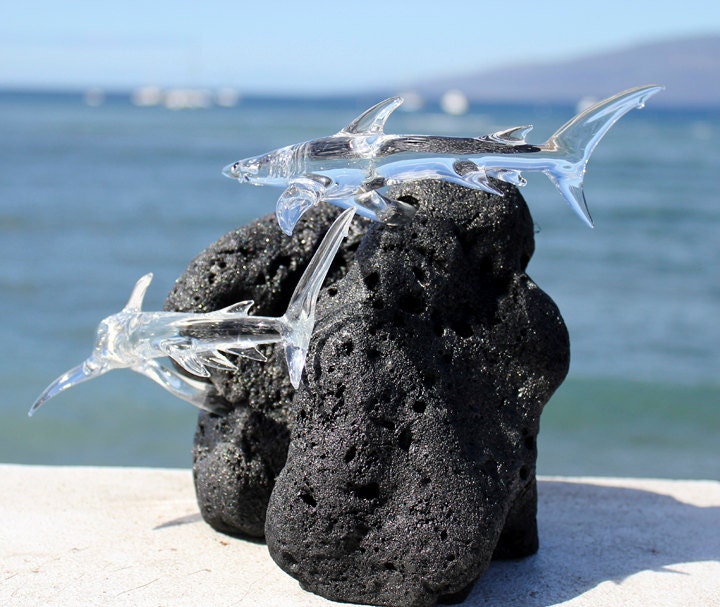 Hawaiian Reef Shark glass sculpture