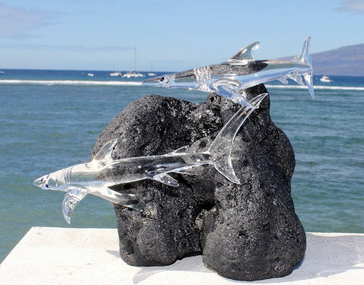 Hawaiian Reef Shark glass sculpture
