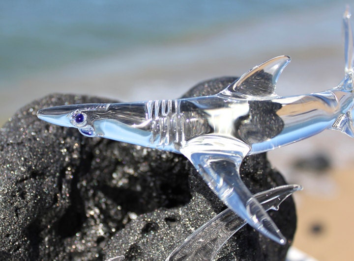 Hawaiian Reef Shark glass sculpture