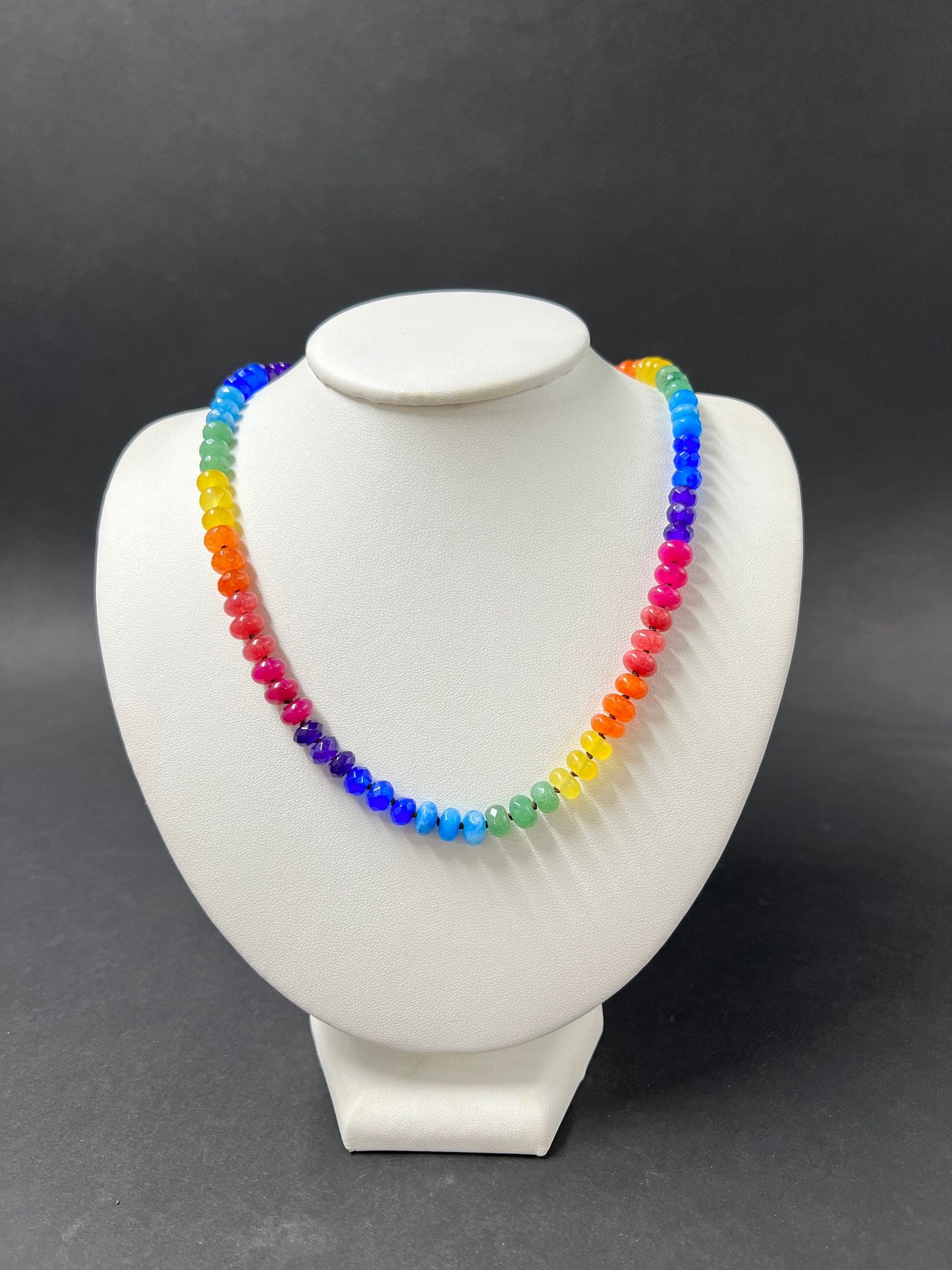 Rainbow knotted necklace