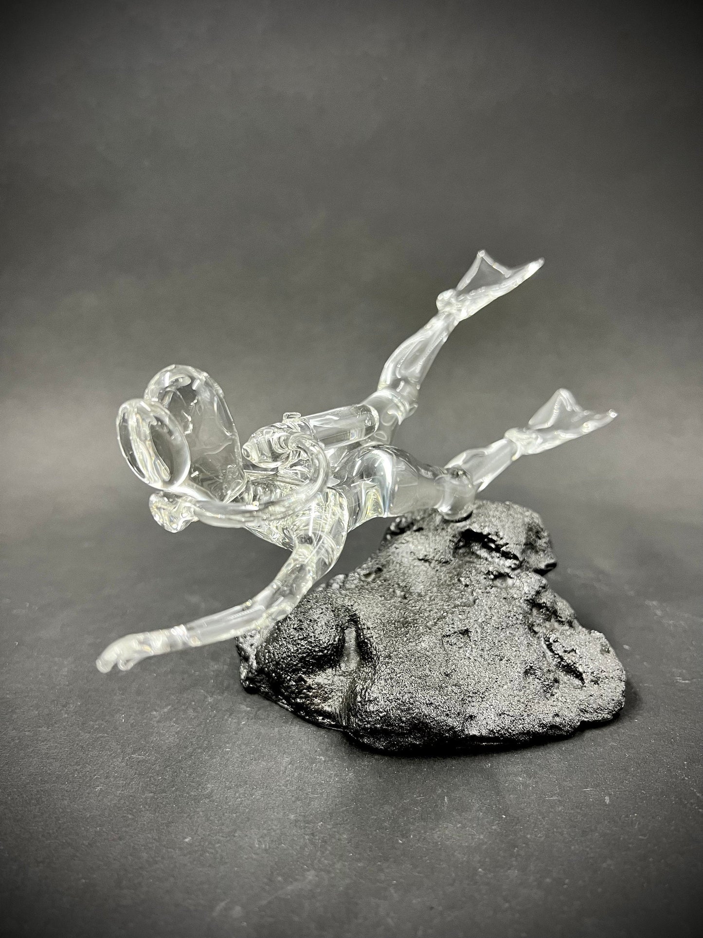 Old school diver Glass Sculpture