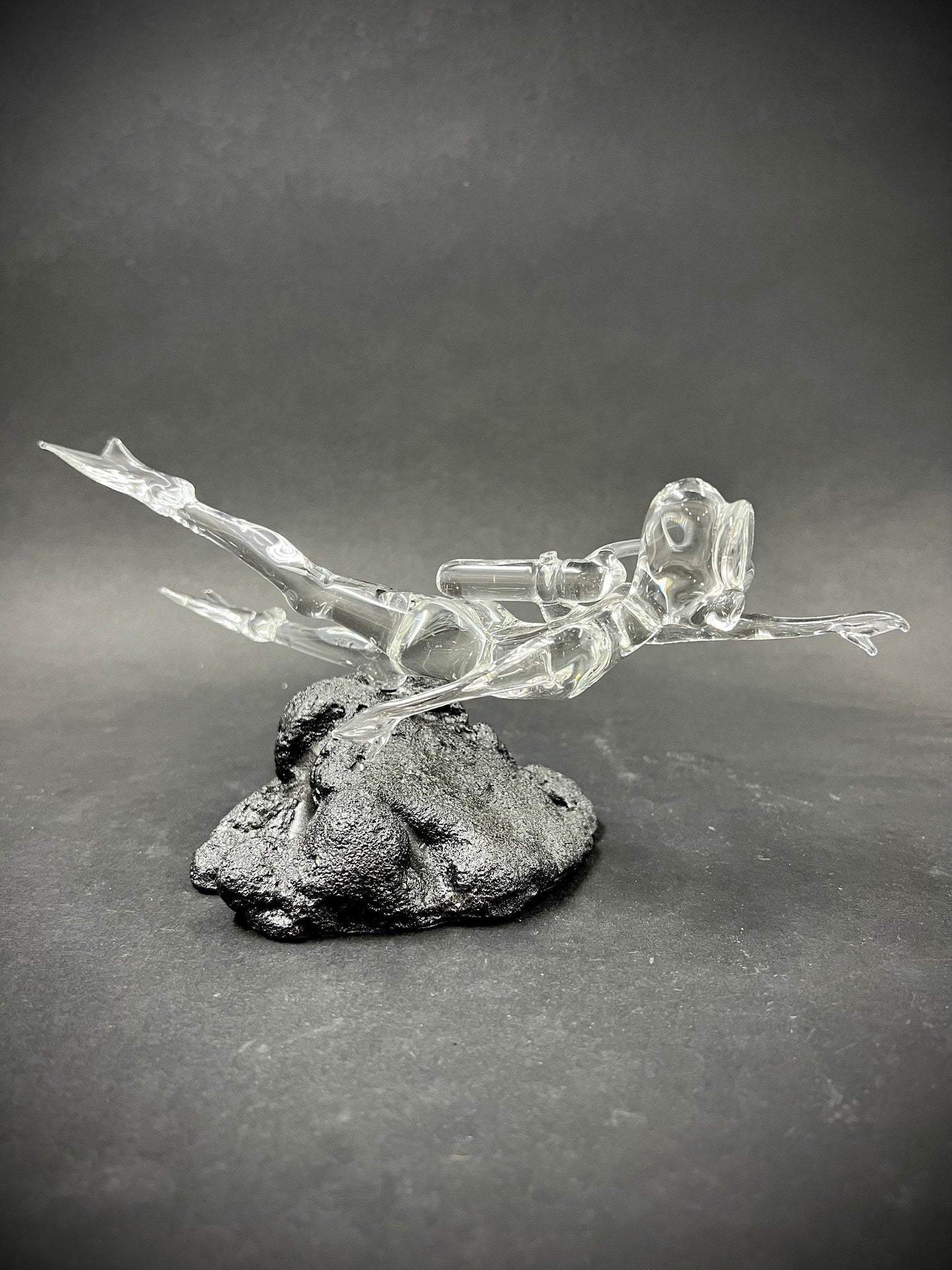 Old school diver Glass Sculpture