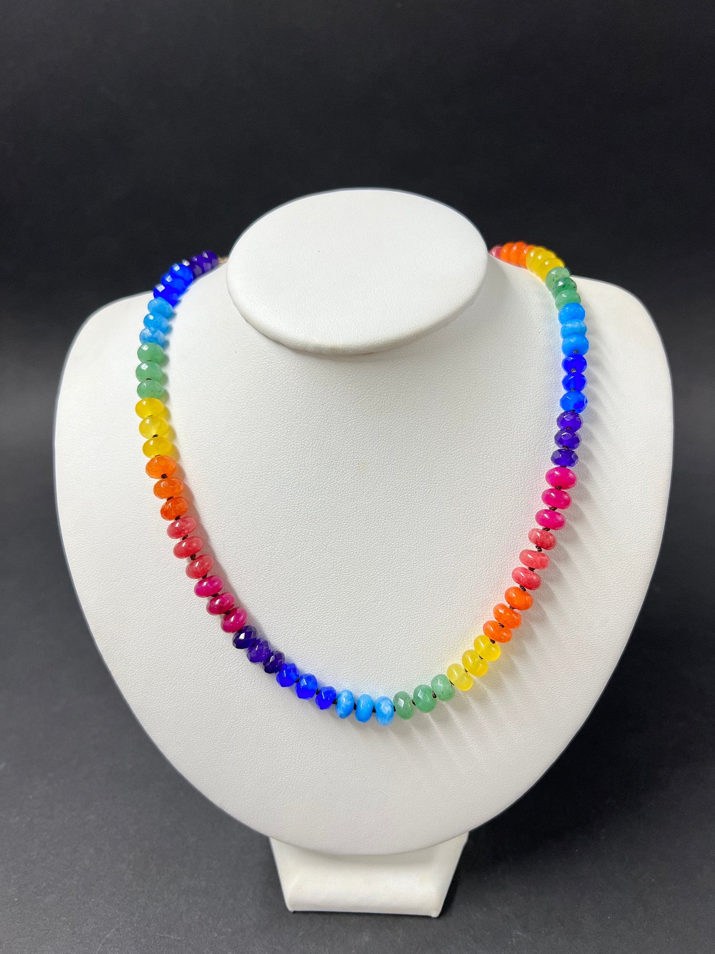 Rainbow knotted necklace