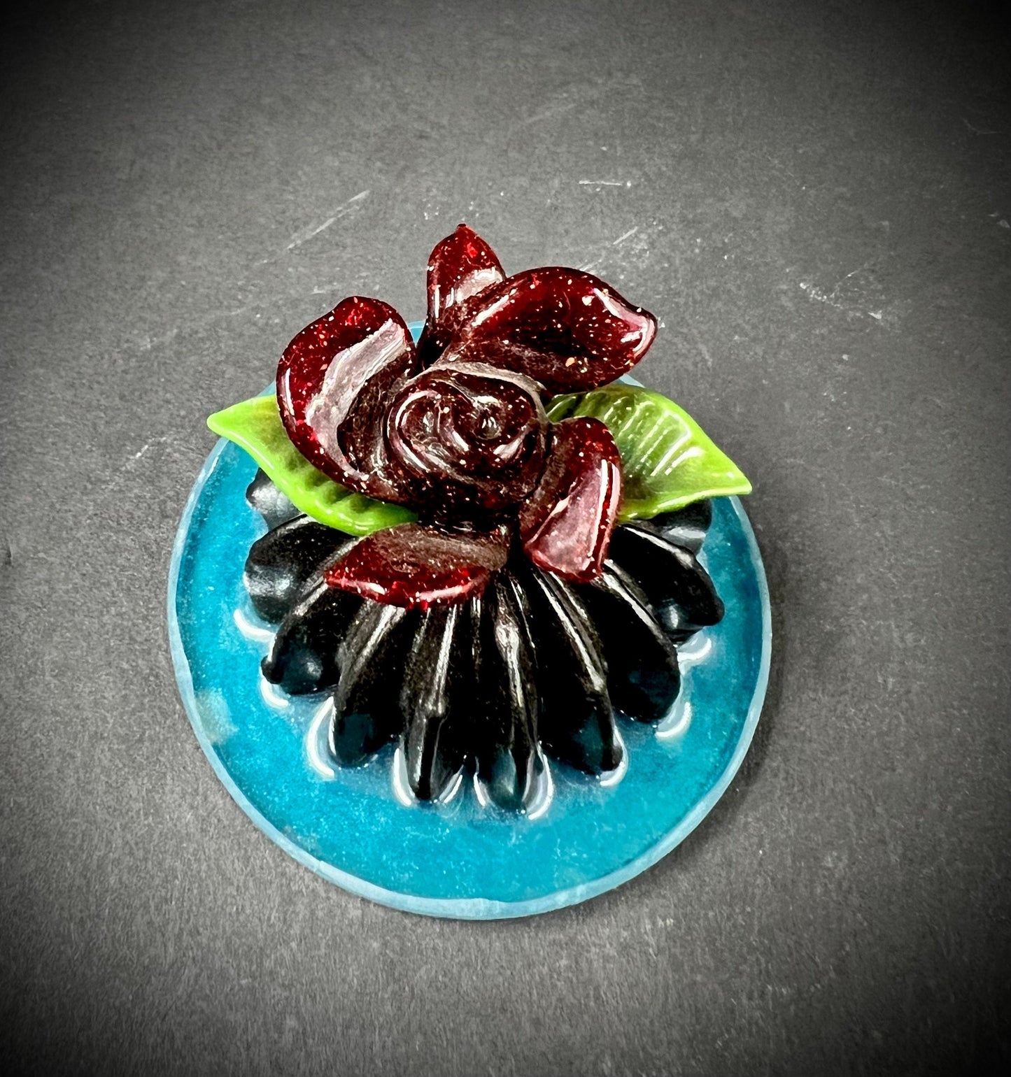 Single Red rose in glass