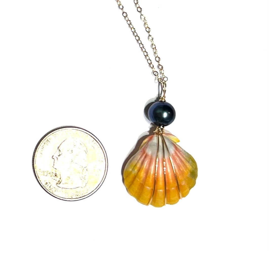 Sunrise shell necklace pearl-1