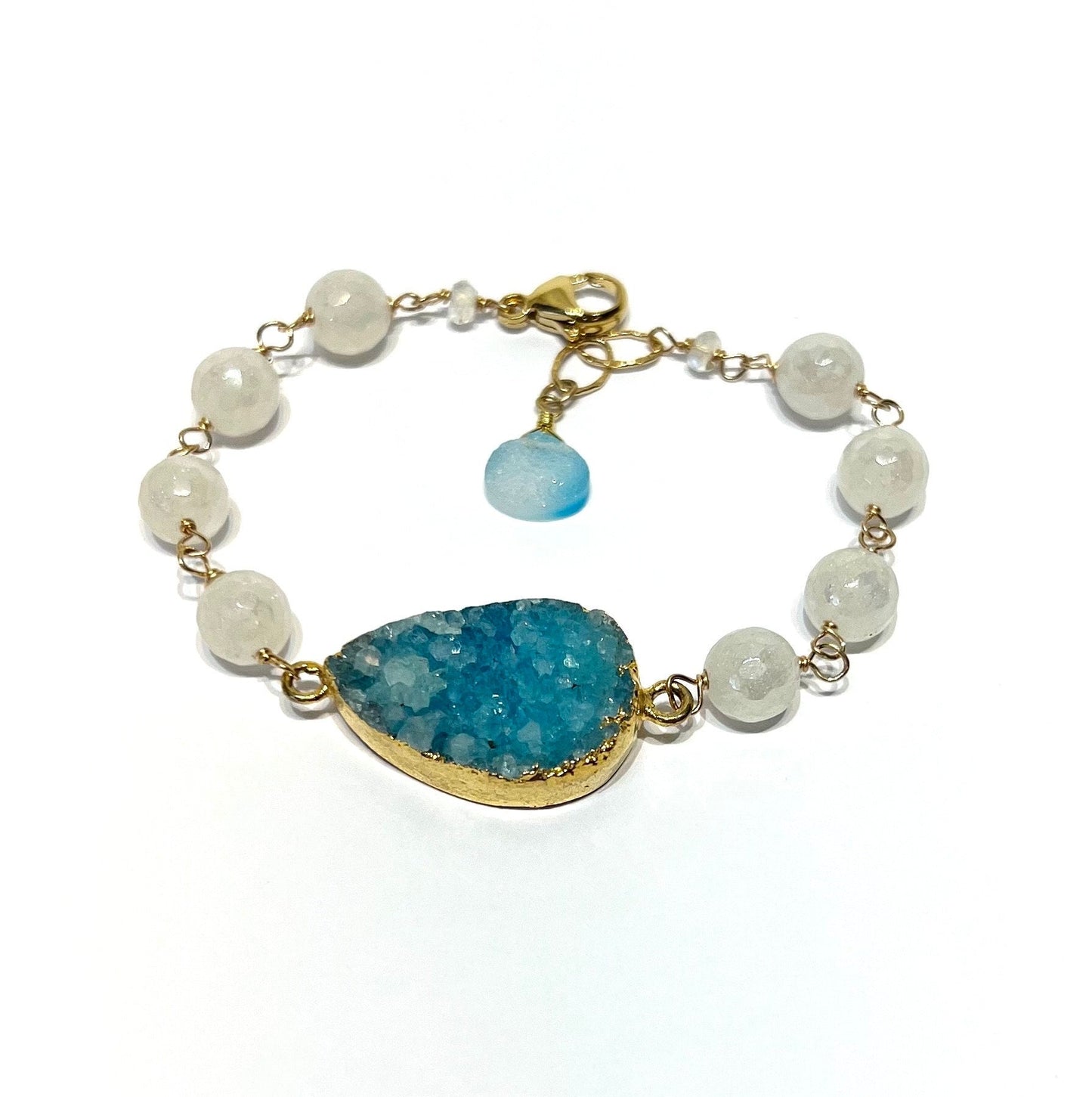 Druzy and mystic moonstone bracelet-1
