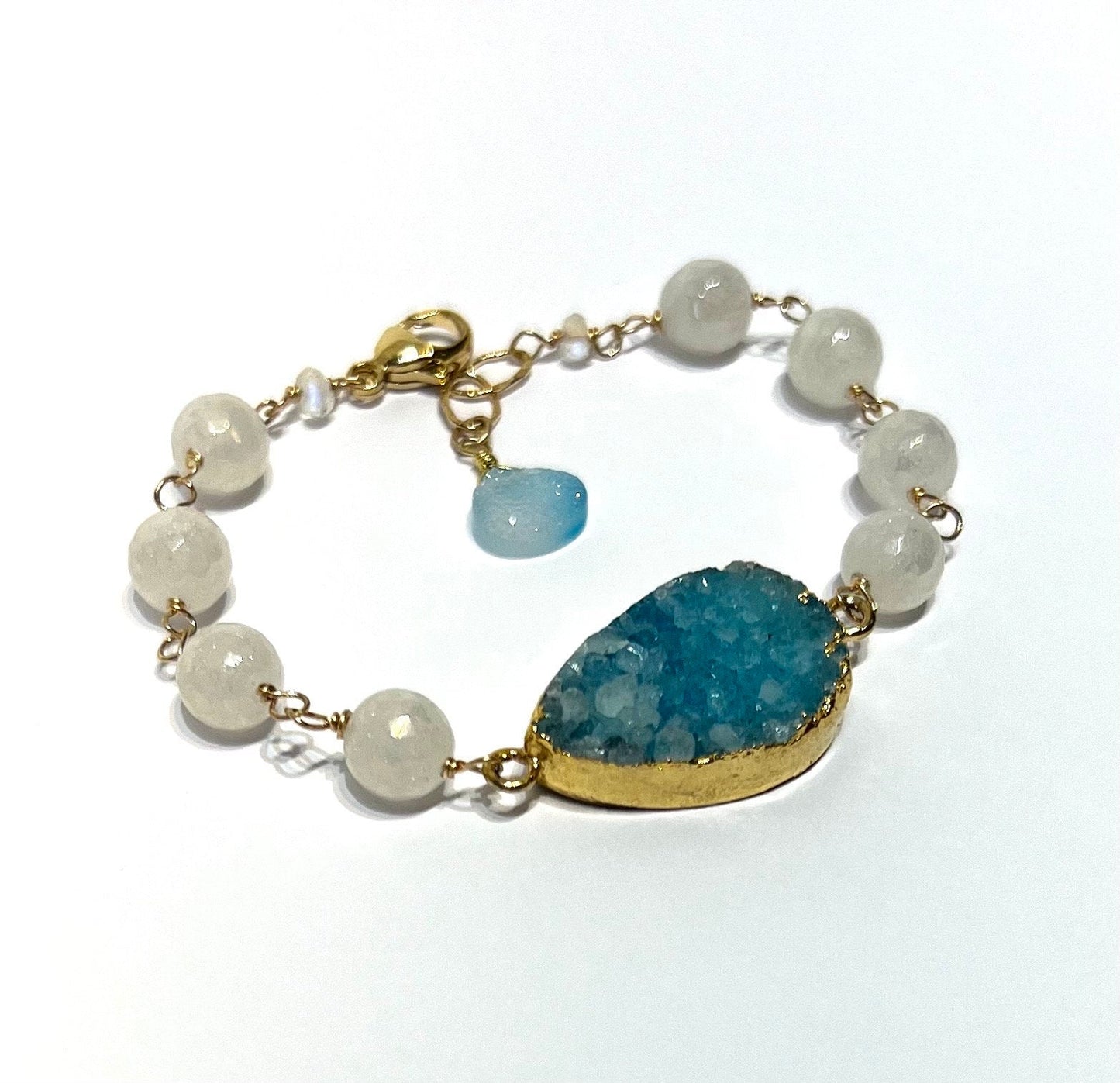 Druzy and mystic moonstone bracelet-1
