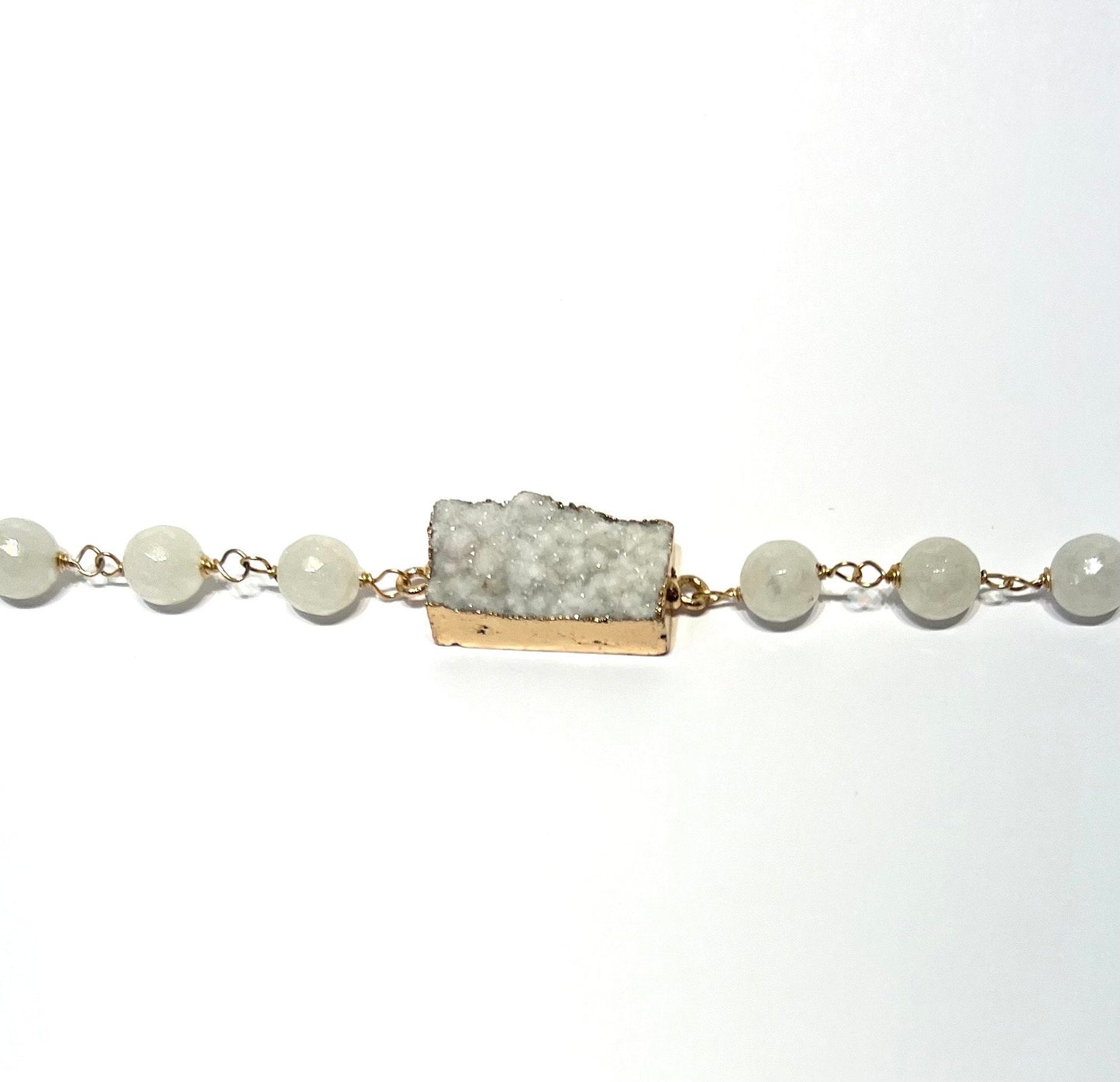Druzy and mystic moonstone bracelet
