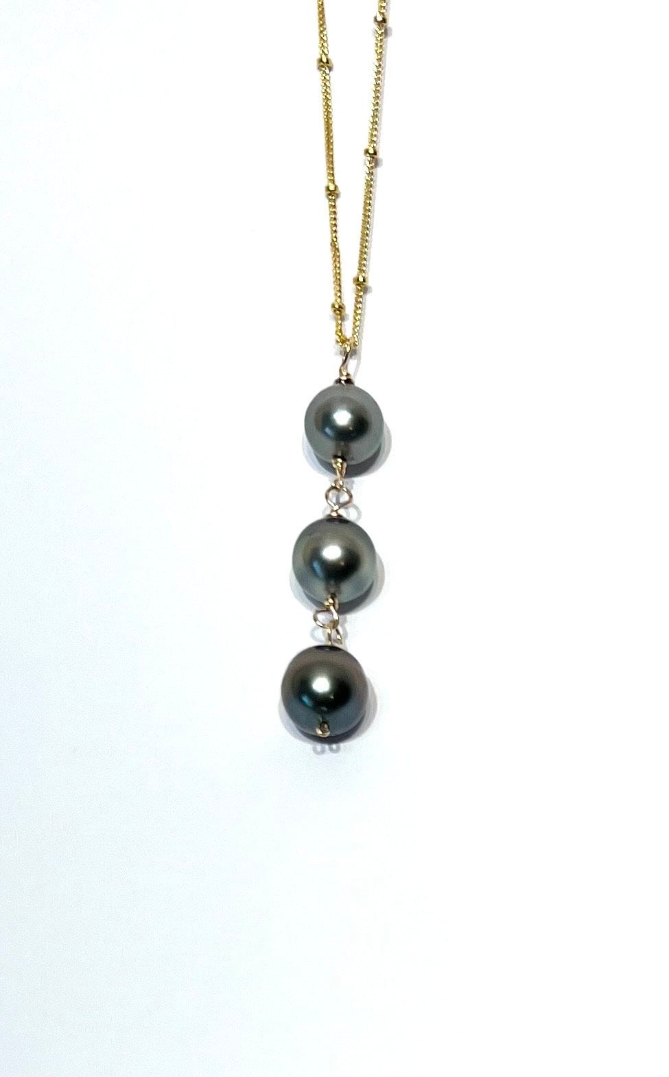 Triple pearl drop necklace: choose your pearl style