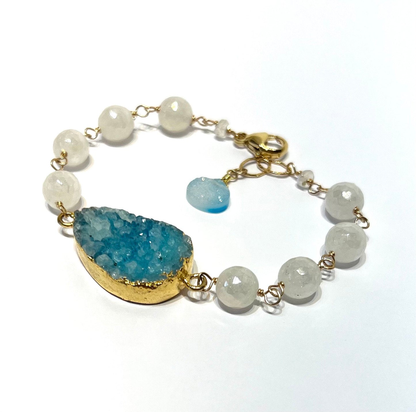 Druzy and mystic moonstone bracelet-1