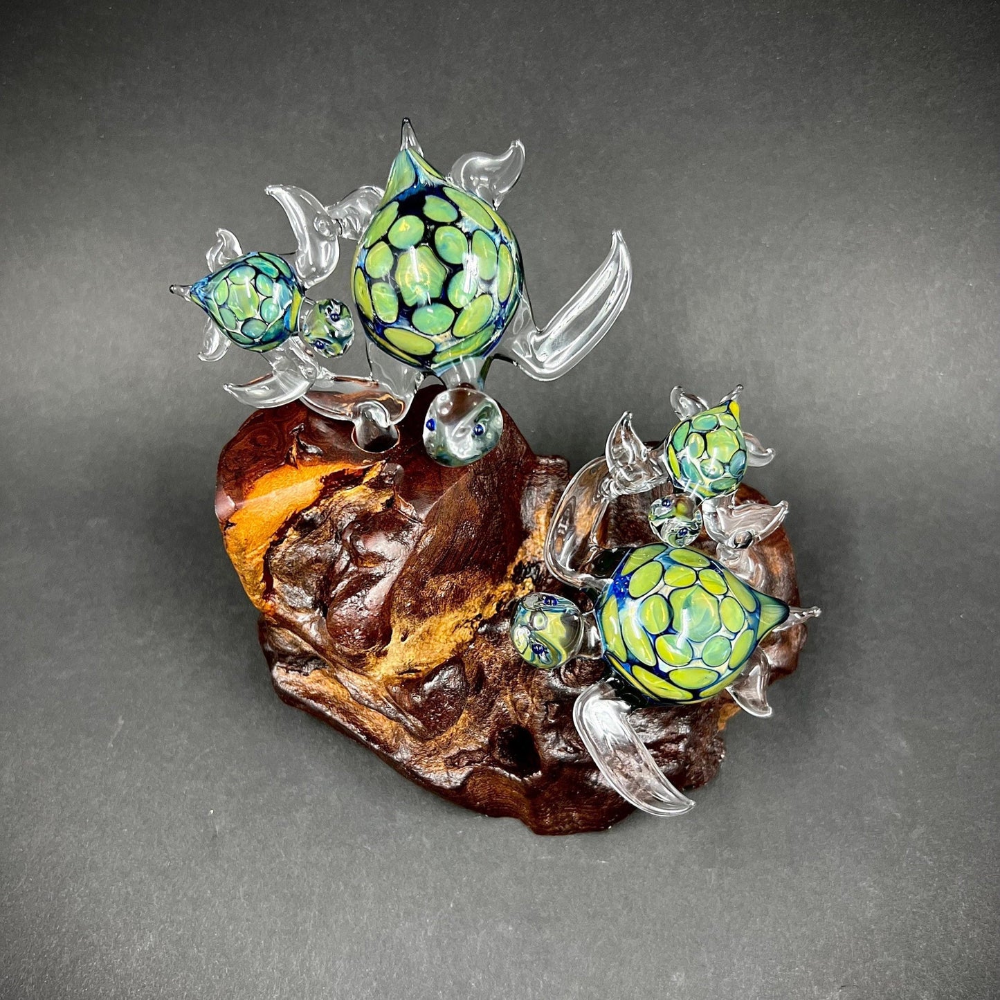 Ohana Sea Turtle family of 4 glass sculpture