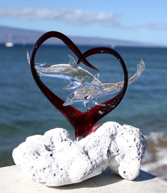 Custom two dolphins in a heart