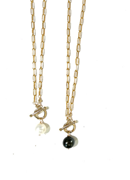 Pearl Toggle Clasp Necklace