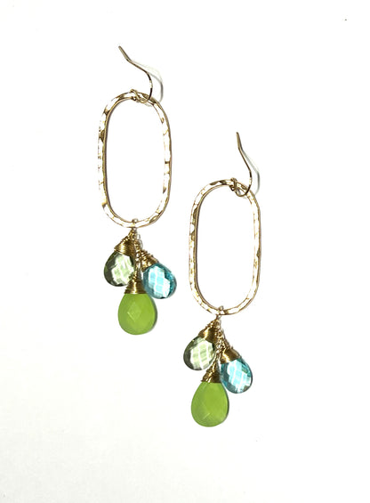 Gemstone Oval Hoops